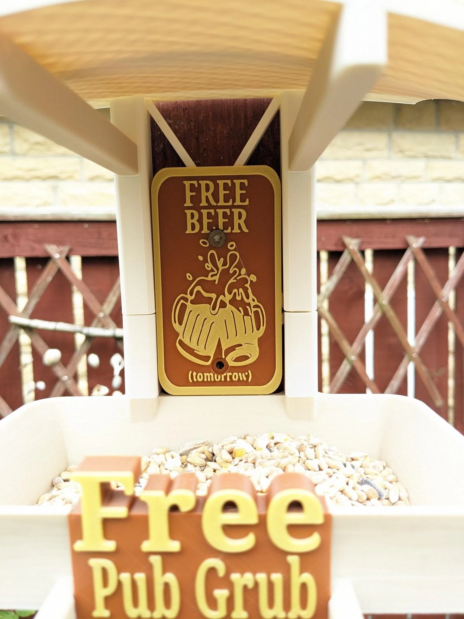 Customisable  Pub Named Garden Bird Feeding Station - seed feeder - quirky outdoor Decor - Wild Bird Food table - sparrow blue tit blackbird - Image 7