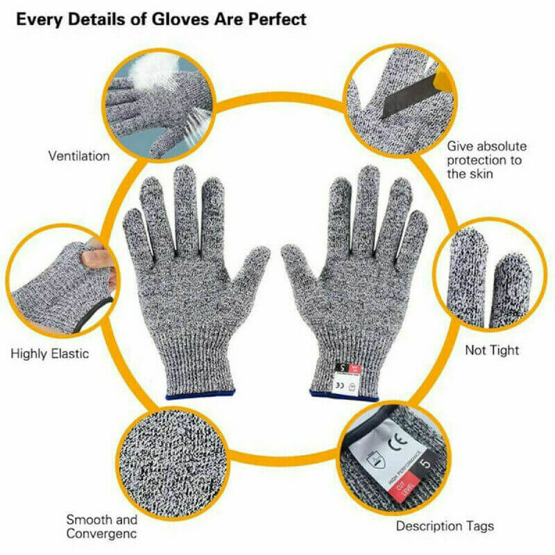 Cut/slash Resistant Safety Gloves with infused Stainless Steel Wire Mesh - Image 7