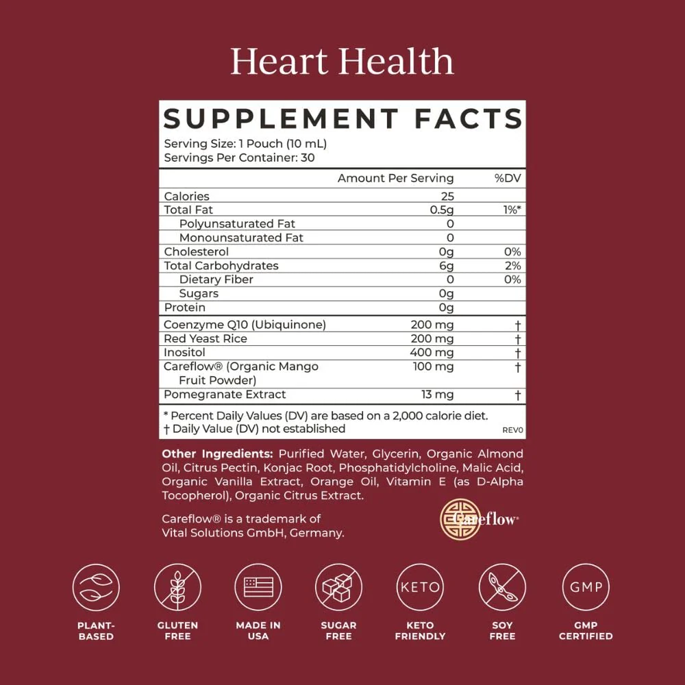 CYMBIOTIKA Heart Health Supplement with CoQ10, Red Yeast Rice & Inositol – Gluten Free, Organic Orange Cream Flavor, 30 Pack - Image 6
