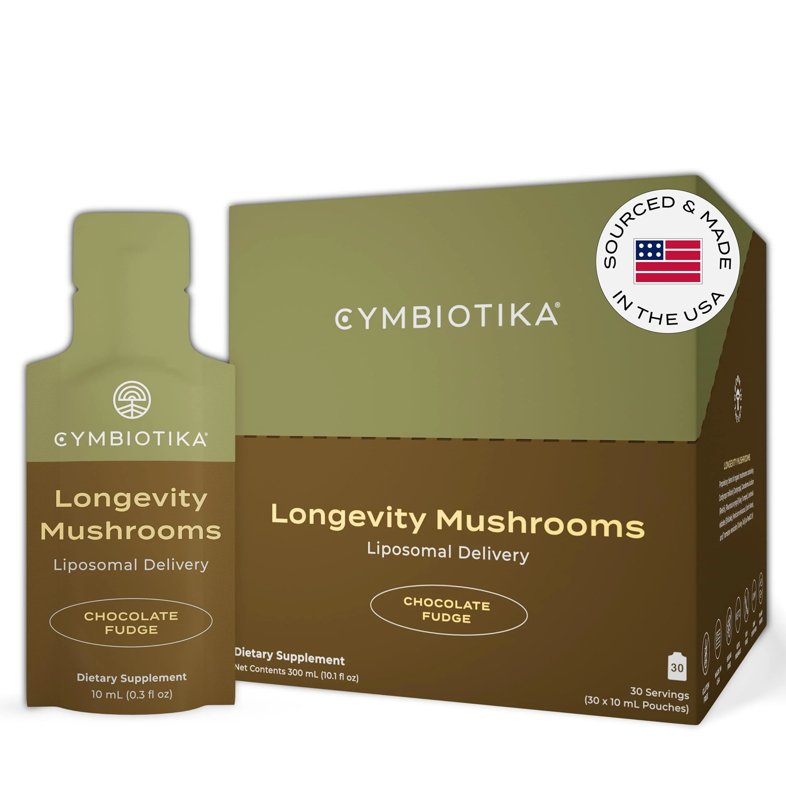 CYMBIOTIKA Liposomal Mushroom Supplement – Lion’s Mane, Turkey Tail, Cordyceps & Reishi, Chocolate Fudge, 30 Pack - Image 9