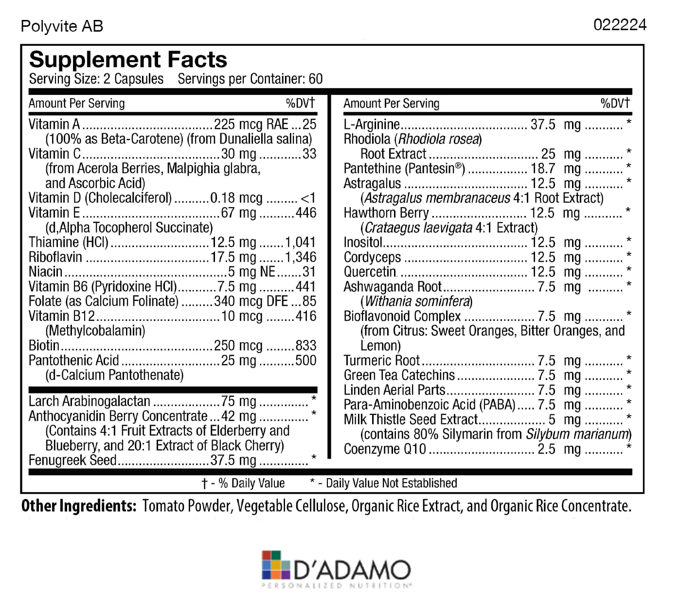 D'Adamo Personalized Nutrition - Optimal Health Stack (Blood Type AB) - Image 2