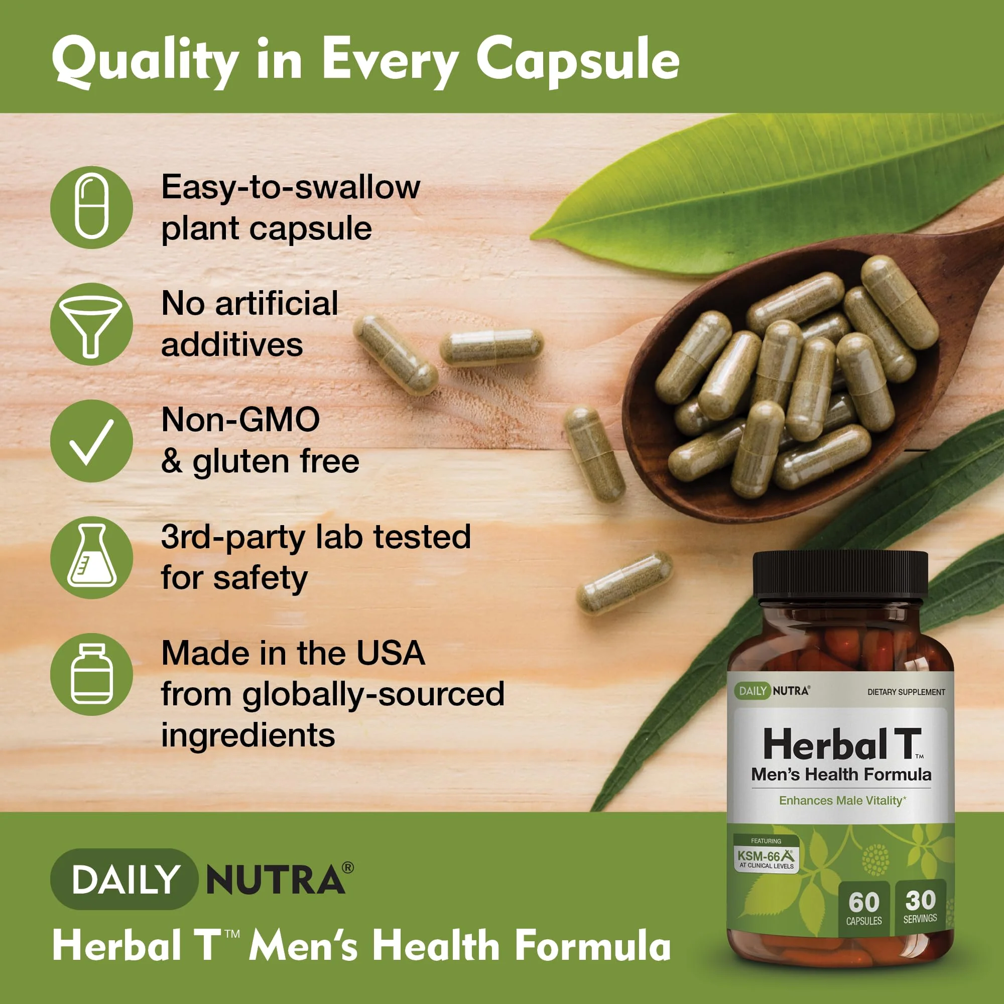 DailyNutra Herbal T Men's Health Formula - Endurance & Vitality (3-Pack) - Image 4
