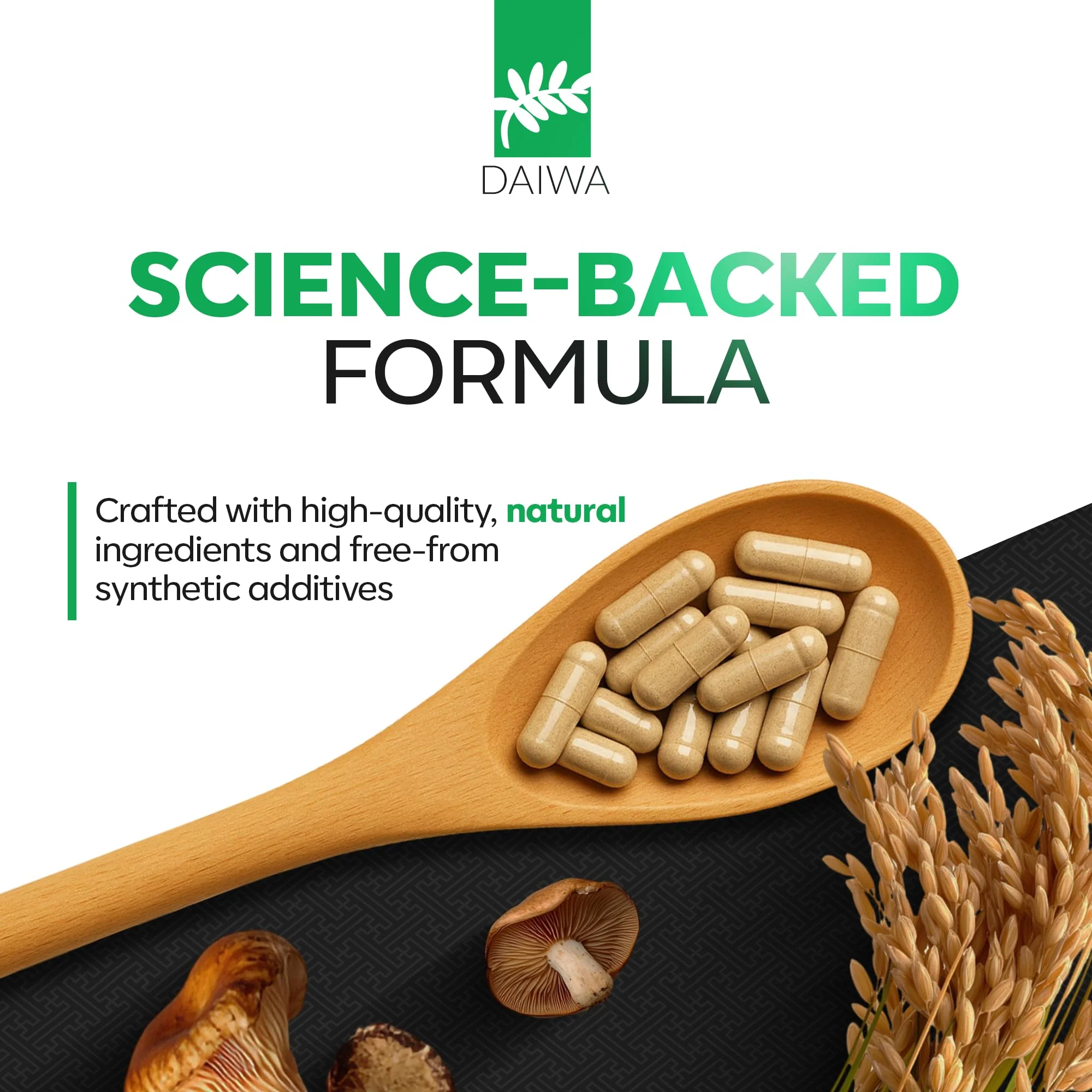 Daiwa PeakImmune4® – Immune Support Supplement for Adults with Rice Bran Arabinoxylan Compound (RBAC) and Shiitake Mushroom Enzyme – 50 Capsules - Image 5