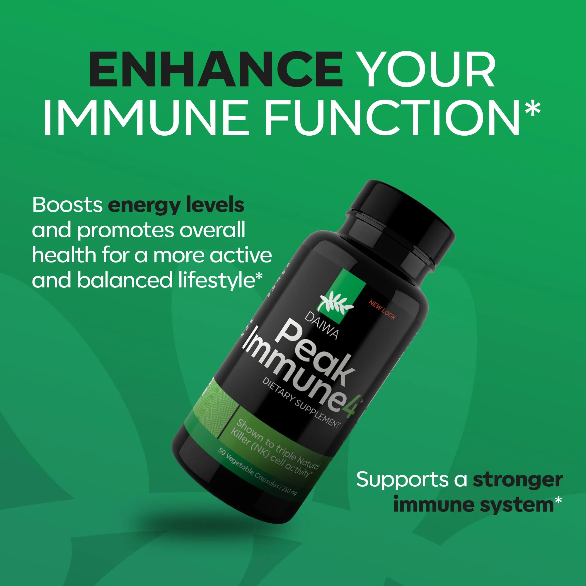Daiwa PeakImmune4® – Immune Support Supplement for Adults with Rice Bran Arabinoxylan Compound (RBAC) and Shiitake Mushroom Enzyme – 50 Capsules - Image 7