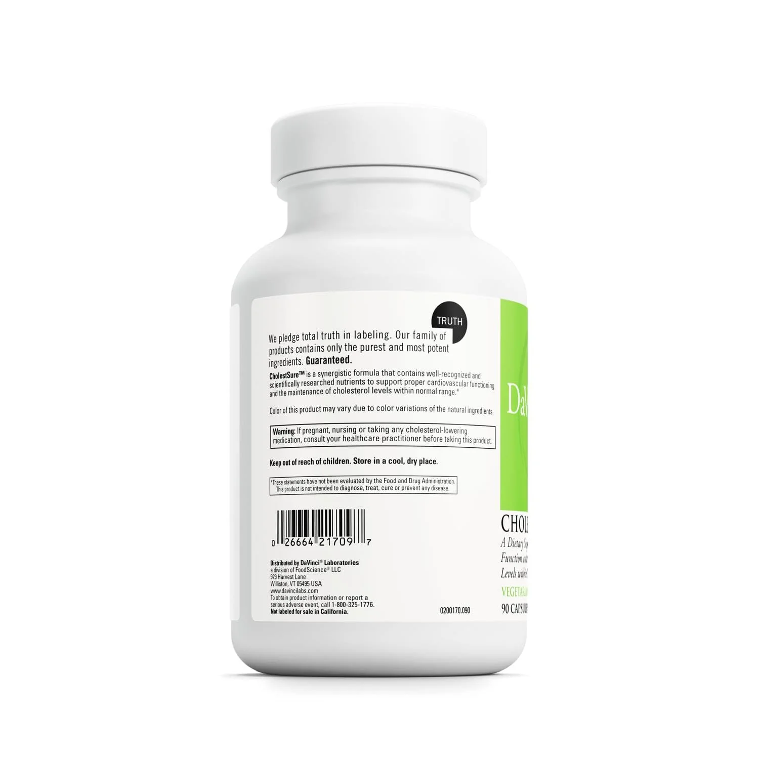 DaVinci CholestSure Supplement – Supports Cardiovascular Function & Healthy Cholesterol (Gluten Free, 90 Vegetarian Capsules) - Image 4