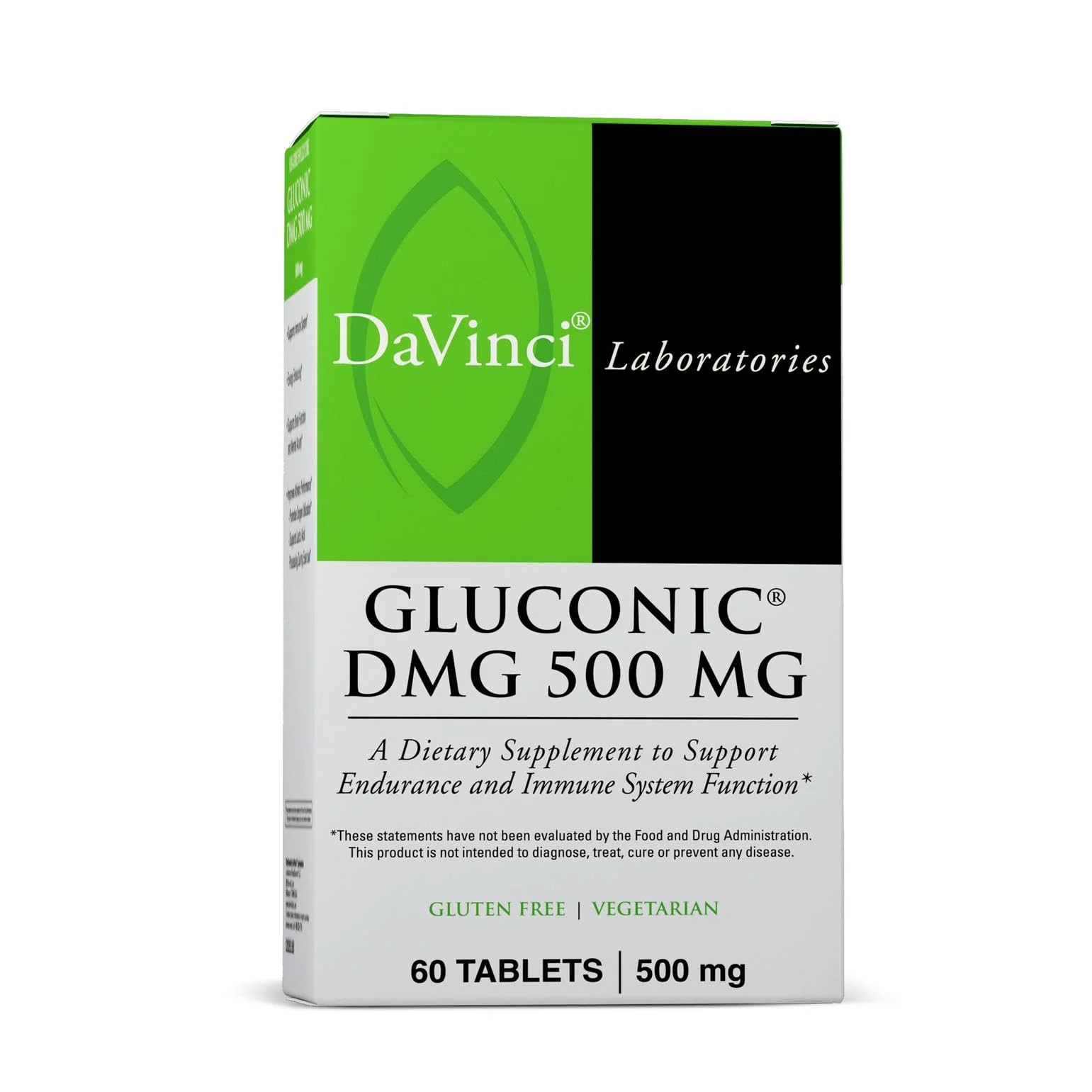 DaVinci Gluconic DMG 500 mg – Endurance & Immune Support, Vegetarian & Gluten-Free, 60 Chewable Tablets - Image 2