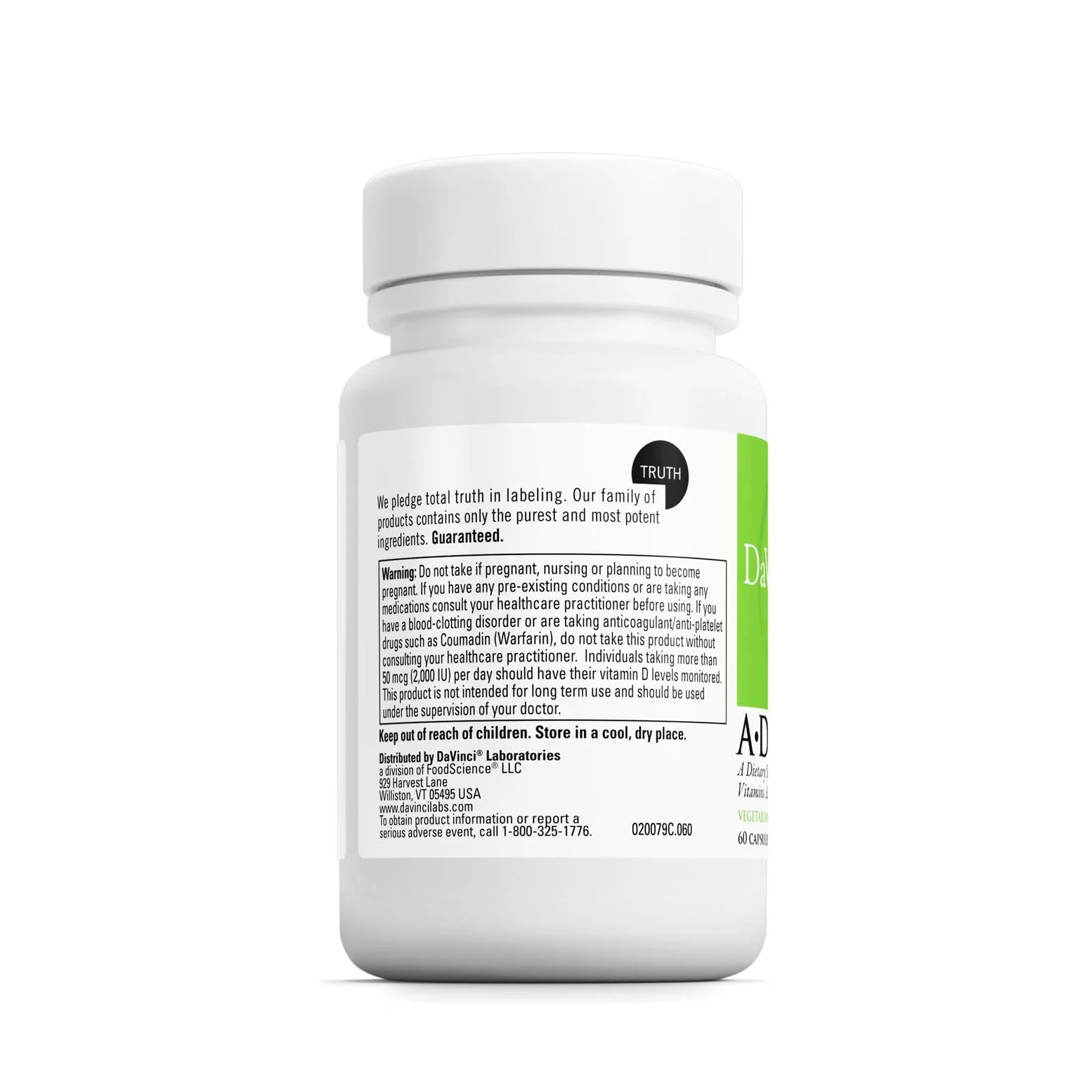 DAVINCI Labs ADK – Bone & Heart Health Support with Vitamins A, D3 & K2 (MK-7) – 60 Capsules - Image 4