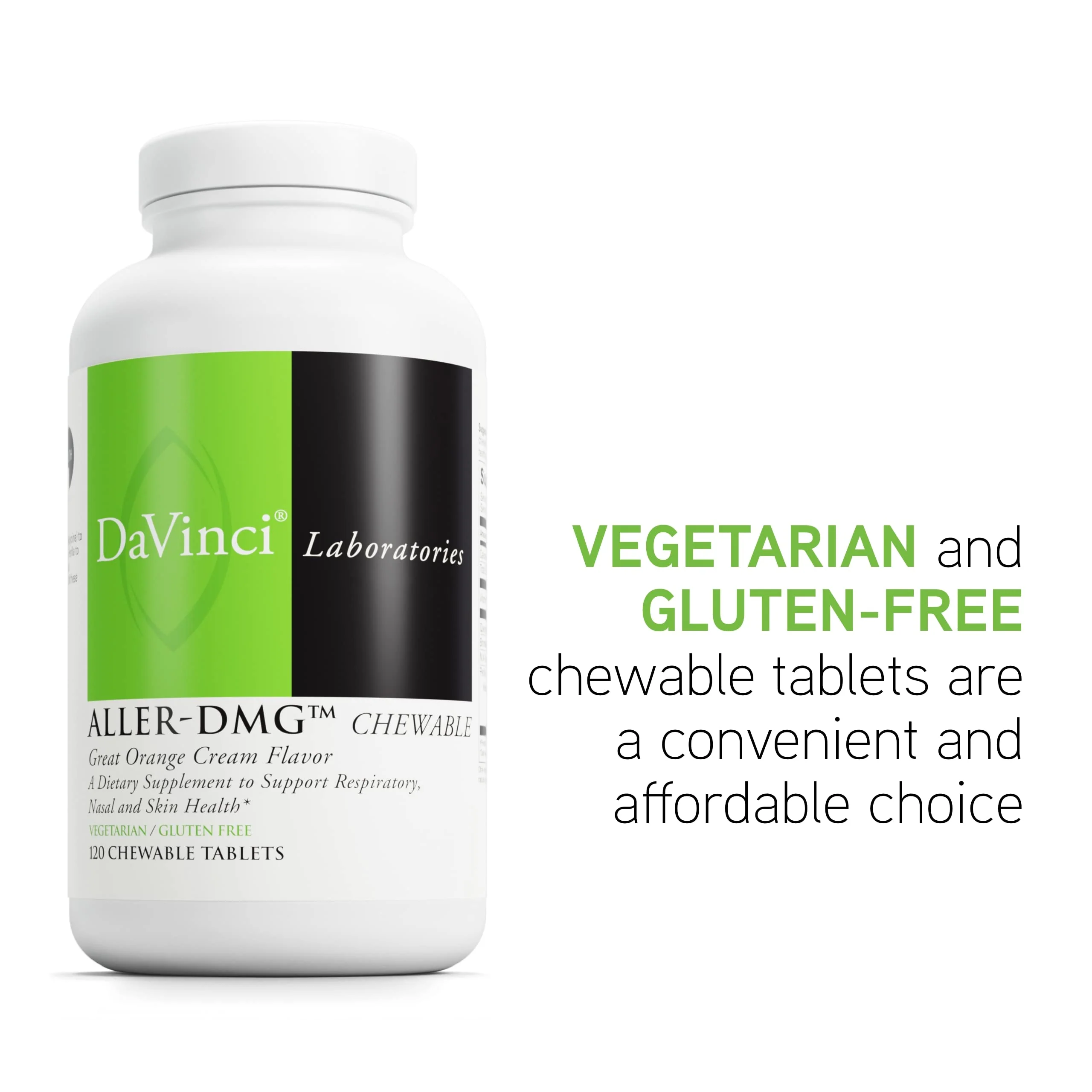 DAVINCI Labs Aller-DMG Chewable - Immune, Histamine & Respiratory Support (Orange Cream, 120 Chewables, 60 Servings) - Image 6