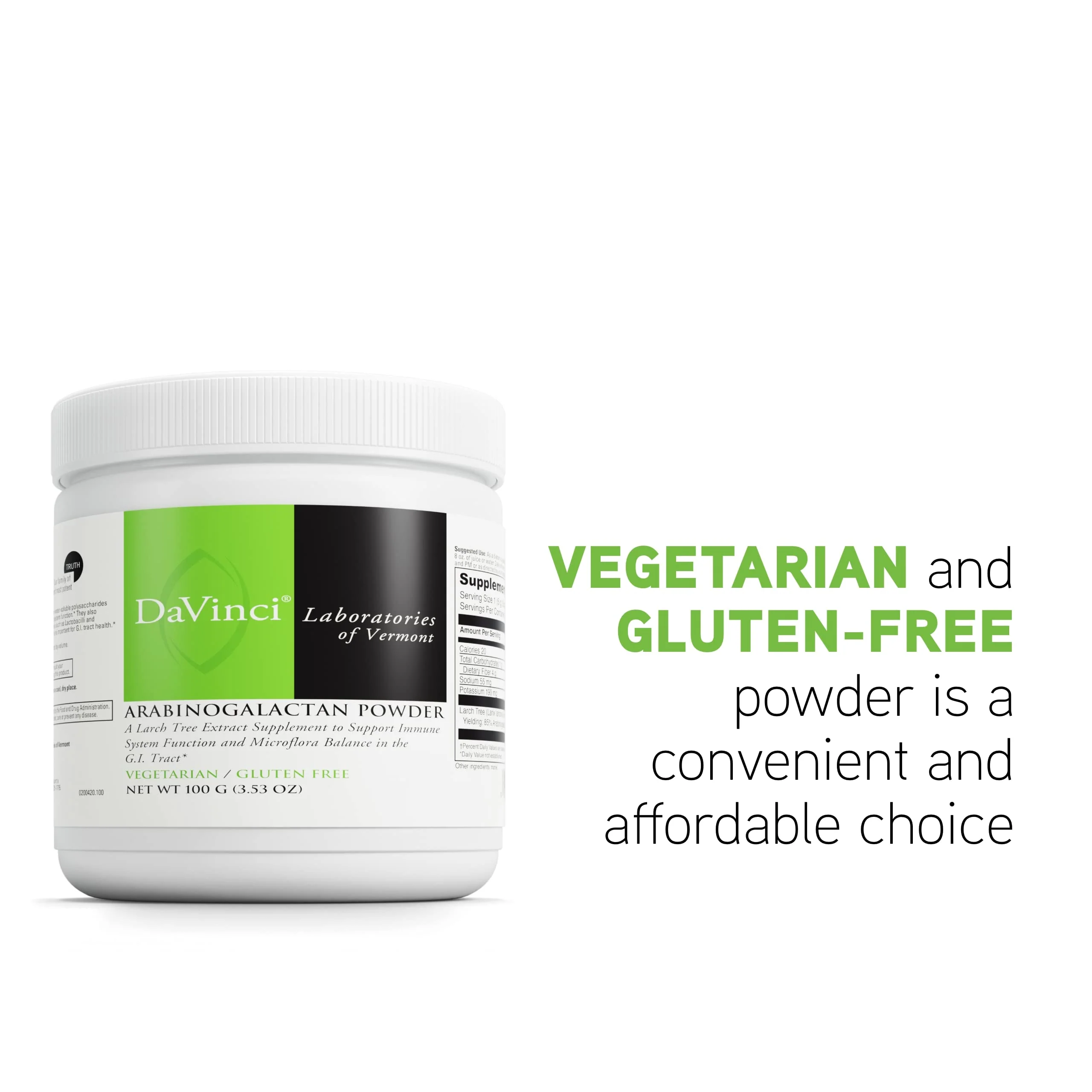 DAVINCI Labs Arabinogalactan Powder – Probiotic Support, Immune & GI Health (100 g, 20 Servings) - Image 6