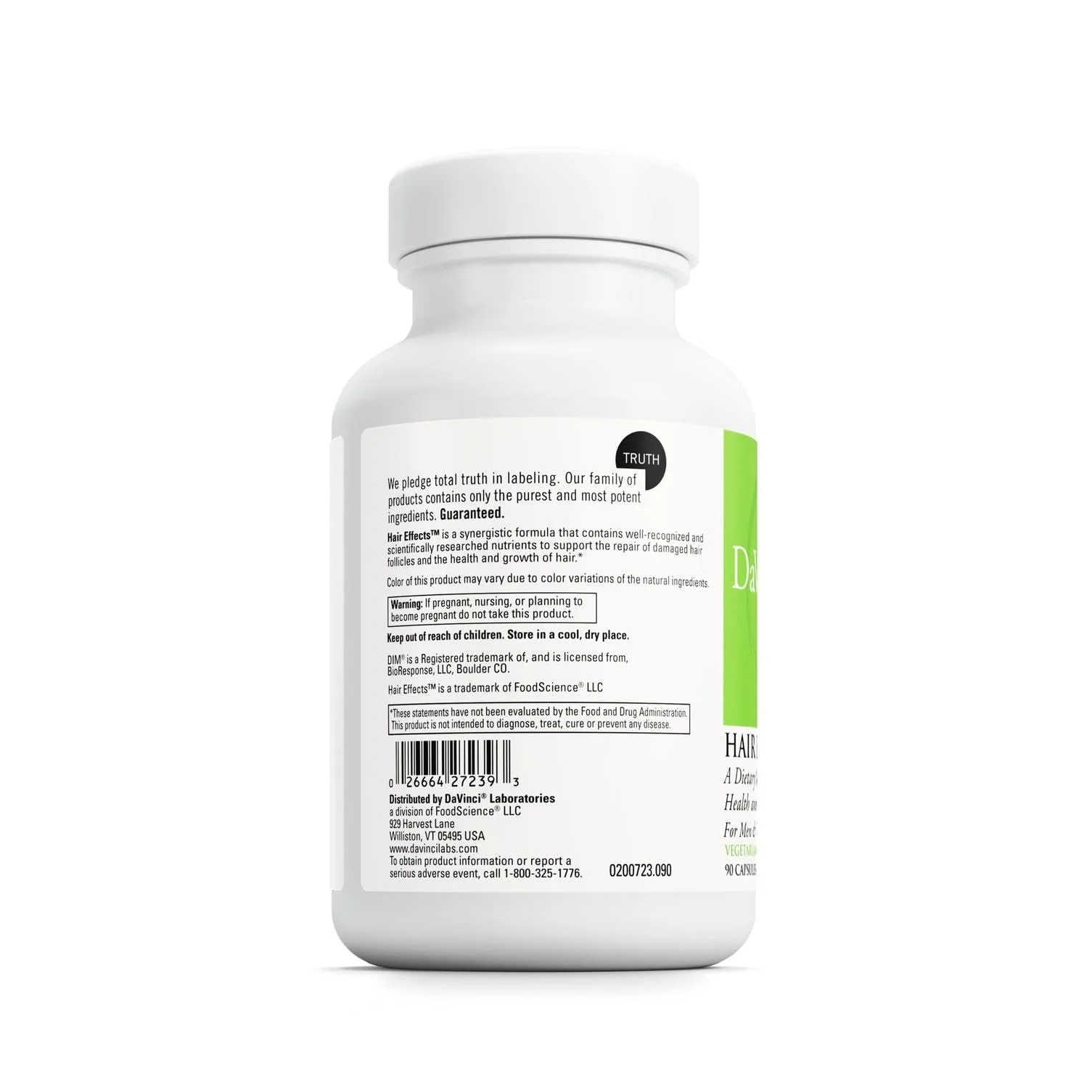 DAVINCI Labs Hair Effects – Dietary Supplement for Healthy Hair Growth & Skin | Gluten-Free, 90 Vegetarian Capsules - Image 4