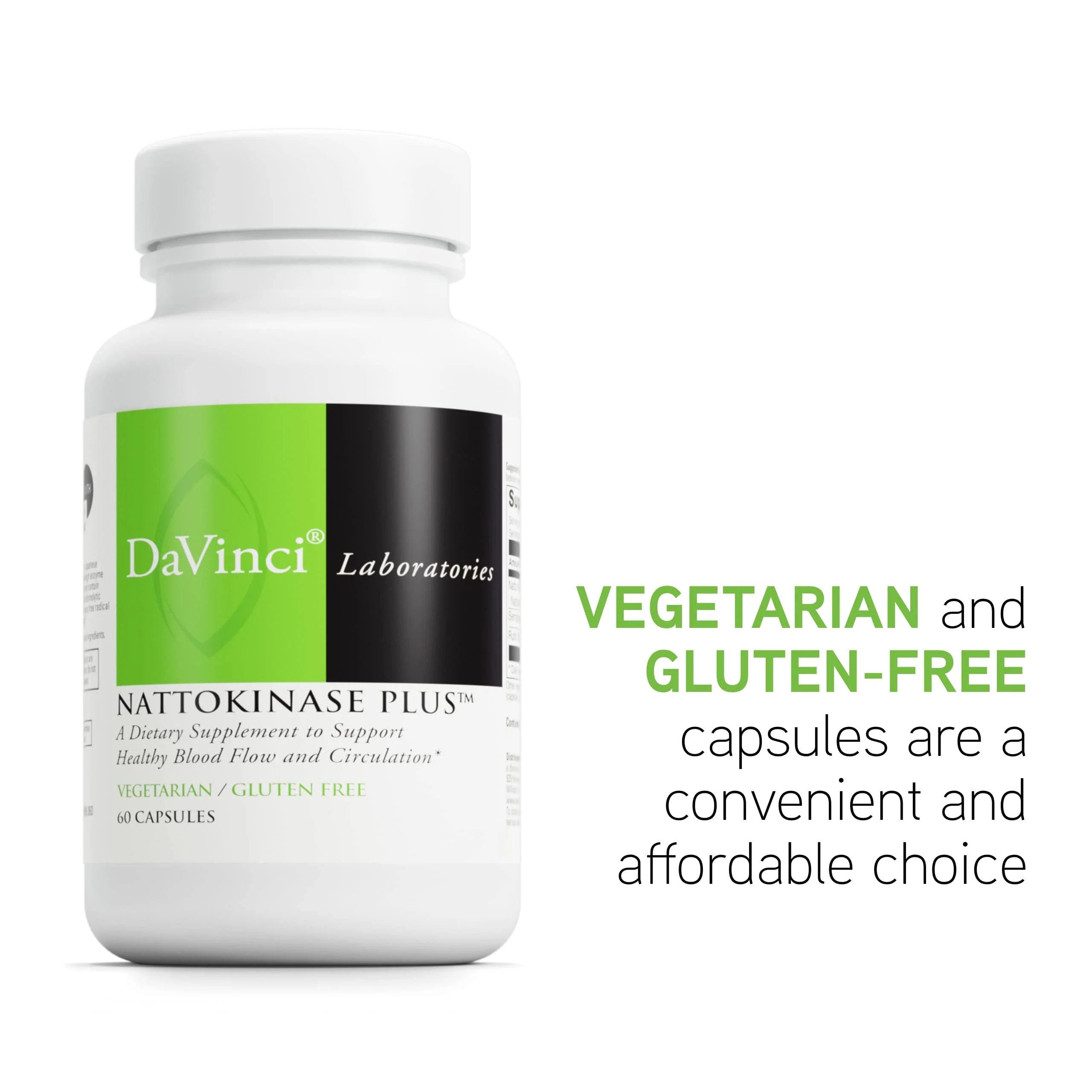 DAVINCI Labs Nattokinase Plus — High-Potency Nattokinase + Antioxidant Support for Circulation | Gluten Free, 60 Veg Capsules - Image 6