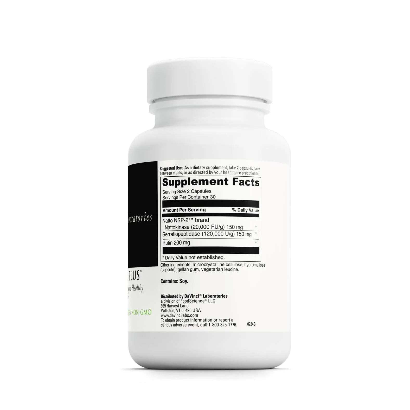 DAVINCI Labs Nattokinase Plus — High-Potency Nattokinase + Antioxidant Support for Circulation | Gluten Free, 60 Veg Capsules - Image 8