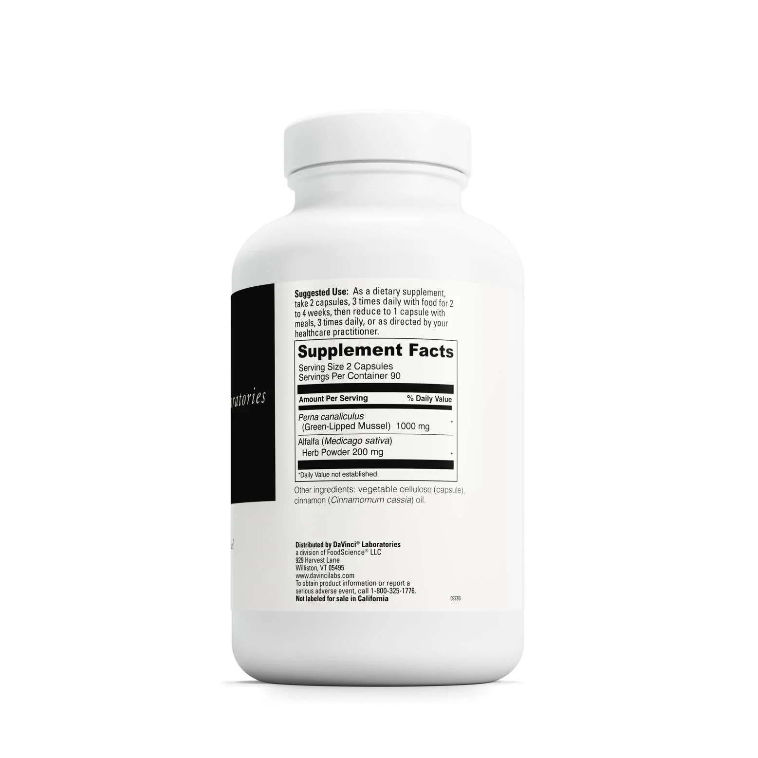 DAVINCI Labs Perna – Green Mussel for Joint Health, 180 Capsules - Image 2