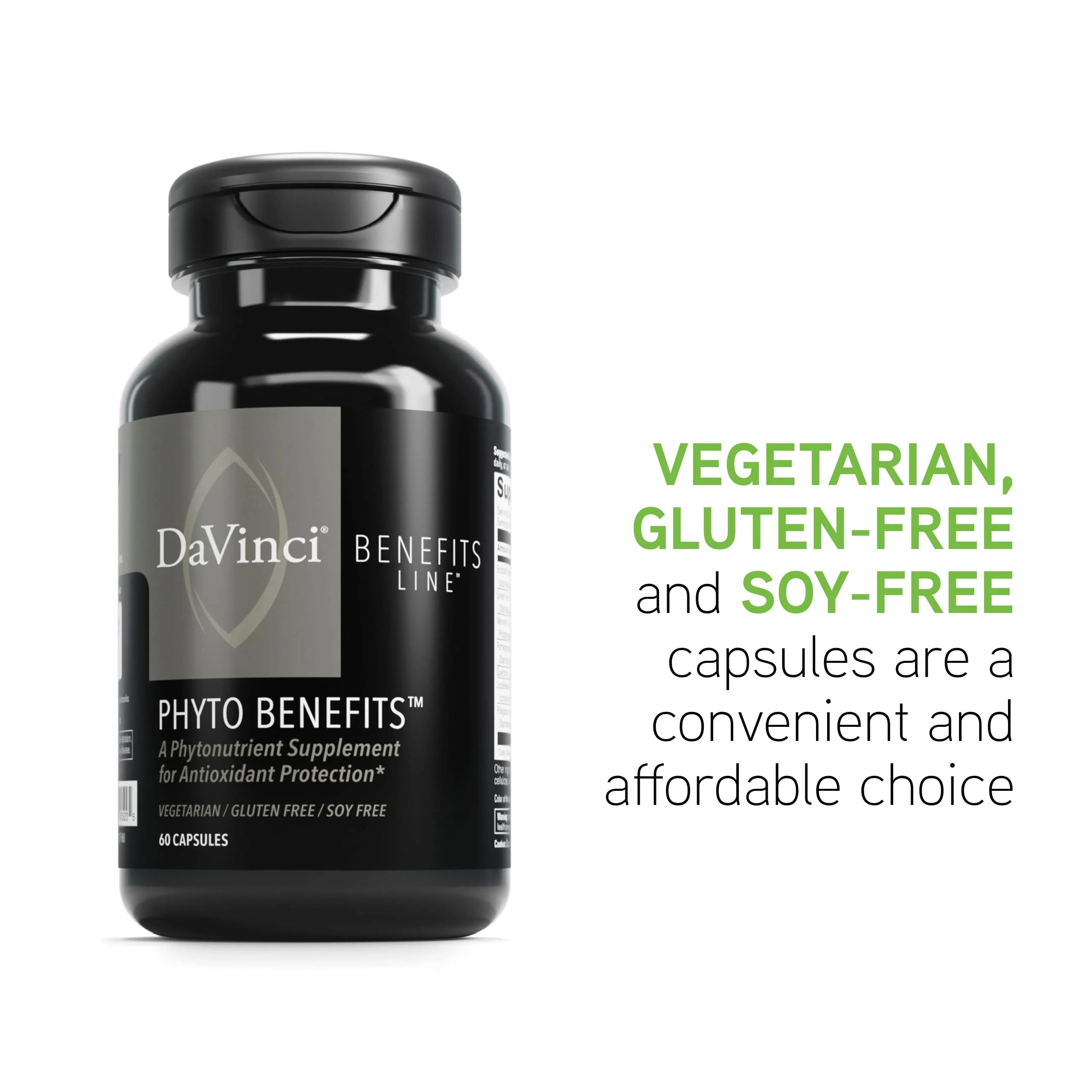 DAVINCI Labs Phyto Benefits – Heart, Brain & Immune Health | Curcumin, Quercetin, Green Tea | Vegetarian, Gluten-Free, Soy-Free | 60 Caps - Image 5