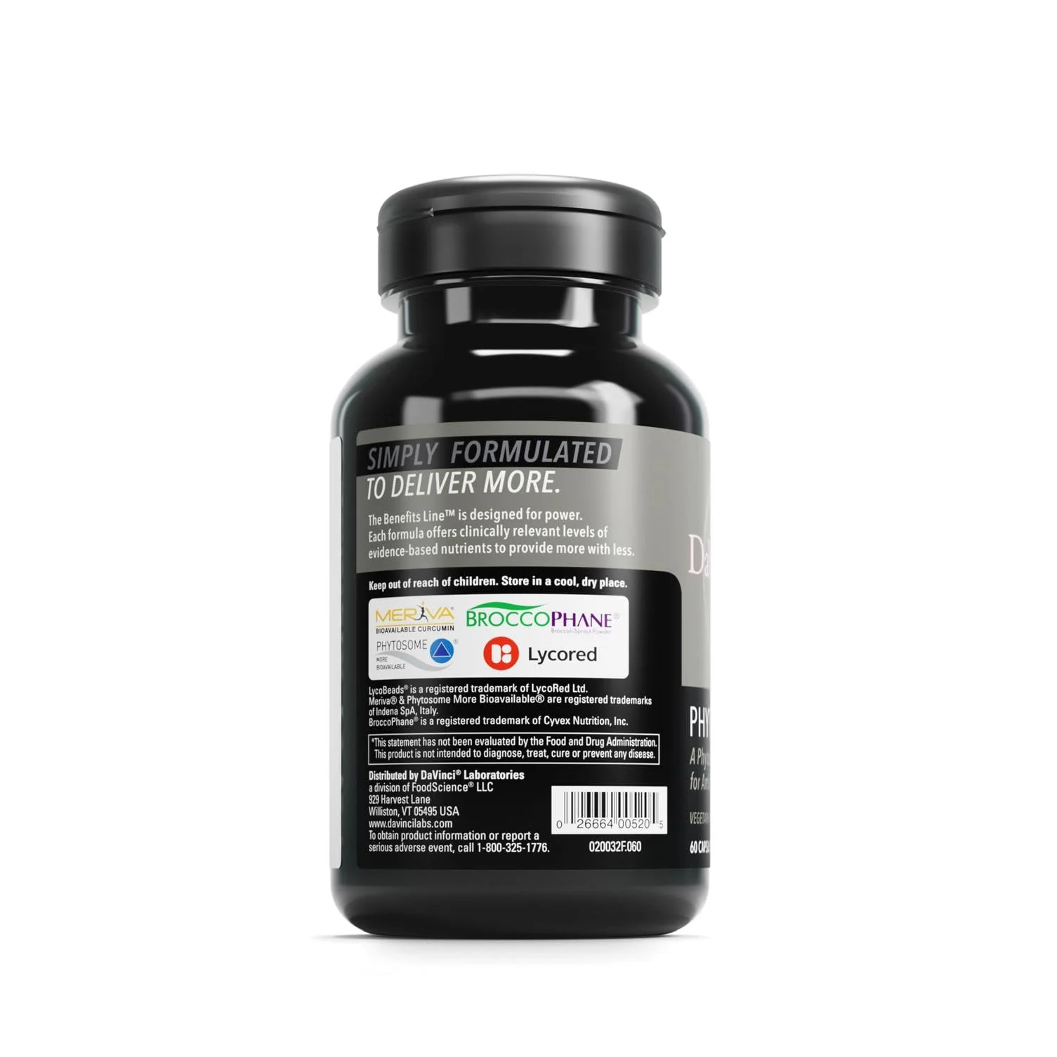 DAVINCI Labs Phyto Benefits – Heart, Brain & Immune Health | Curcumin, Quercetin, Green Tea | Vegetarian, Gluten-Free, Soy-Free | 60 Caps - Image 9