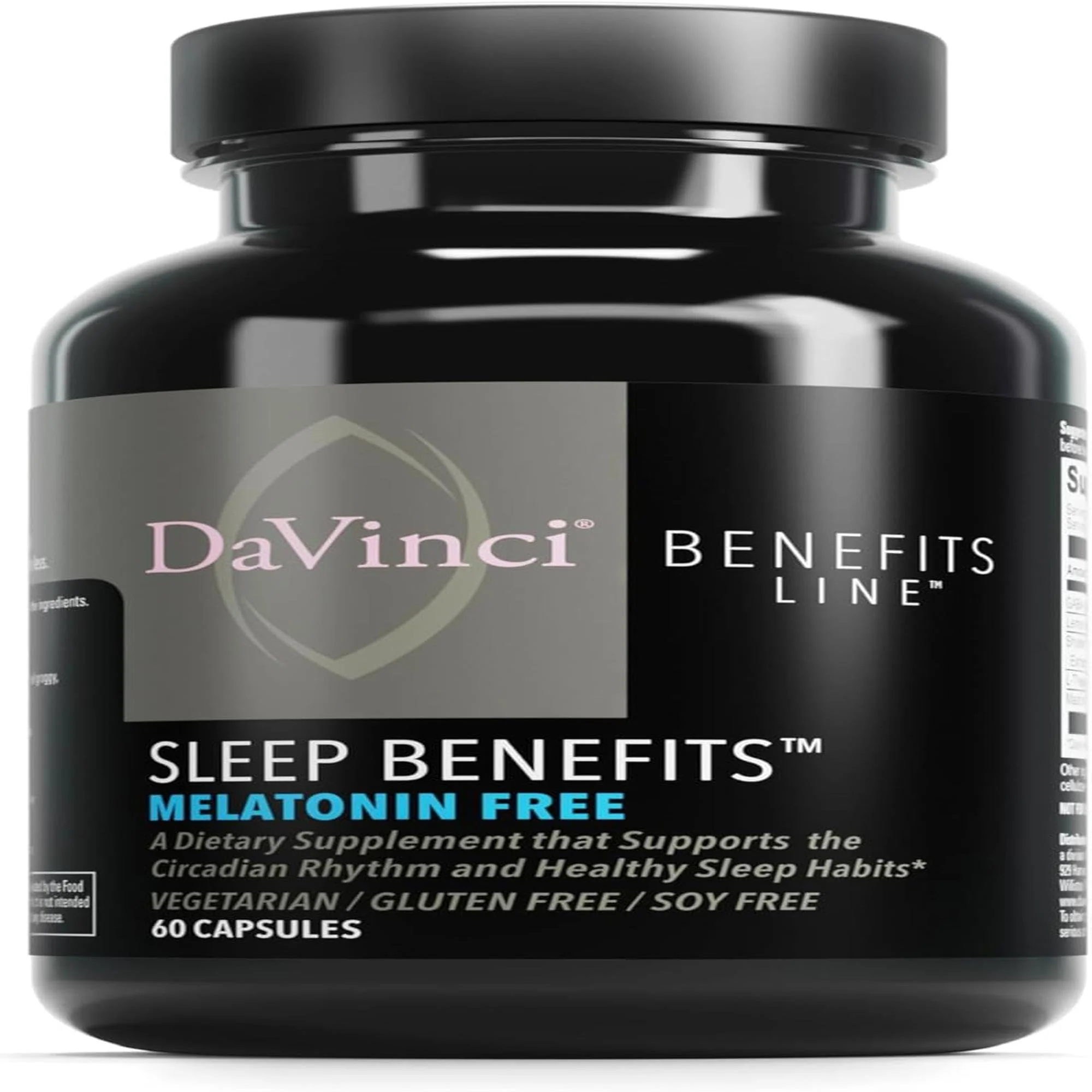 DAVINCI LABS Sleep Benefits – Melatonin-Free Sleep Support with Maizinol, Shoden Ashwagandha & Suntheanine L-Theanine – 60 Capsules