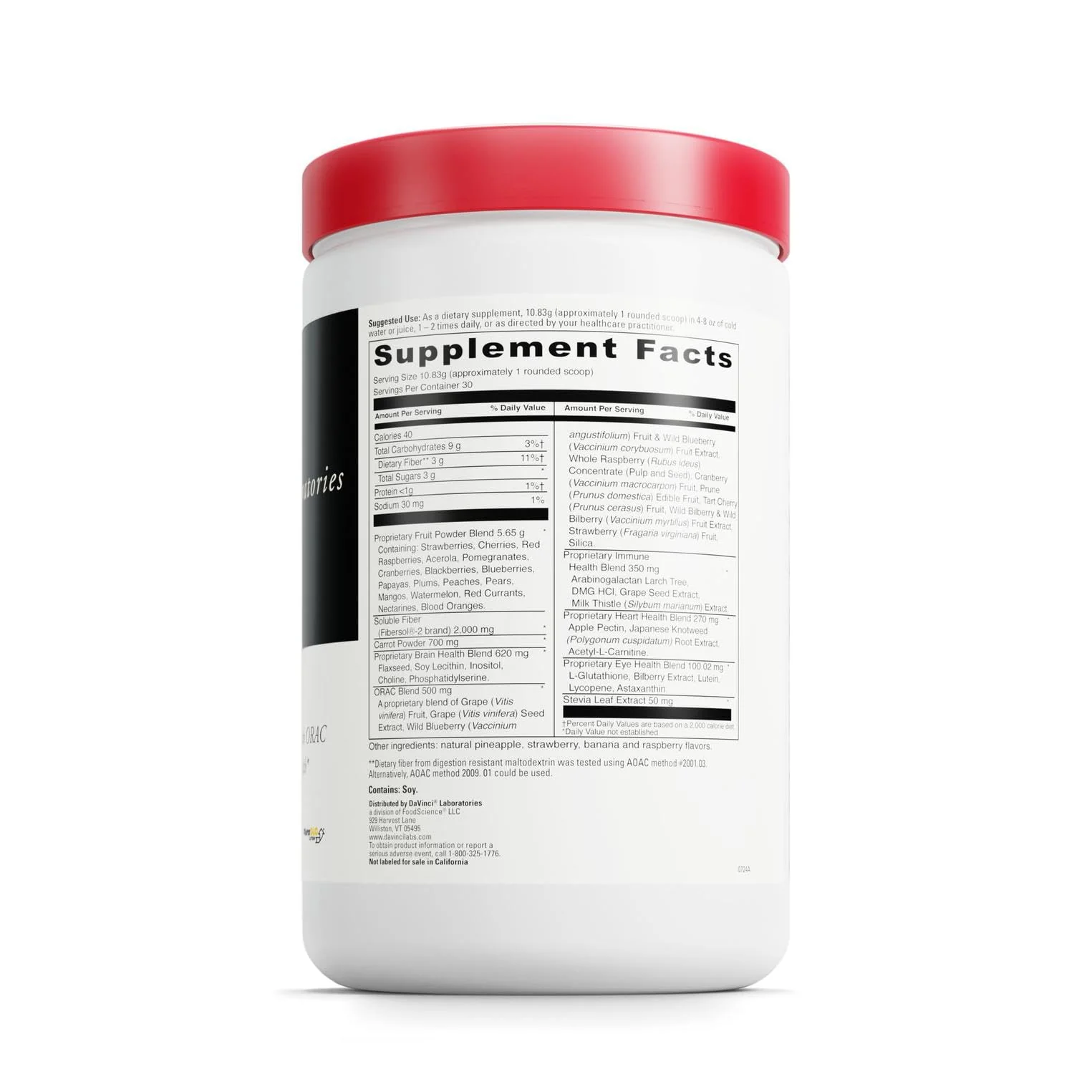DAVINCI Labs Spectra Reds - Antioxidant Drink Mix for Immune & Liver Health | 30 Servings (324.9 g) - Image 2