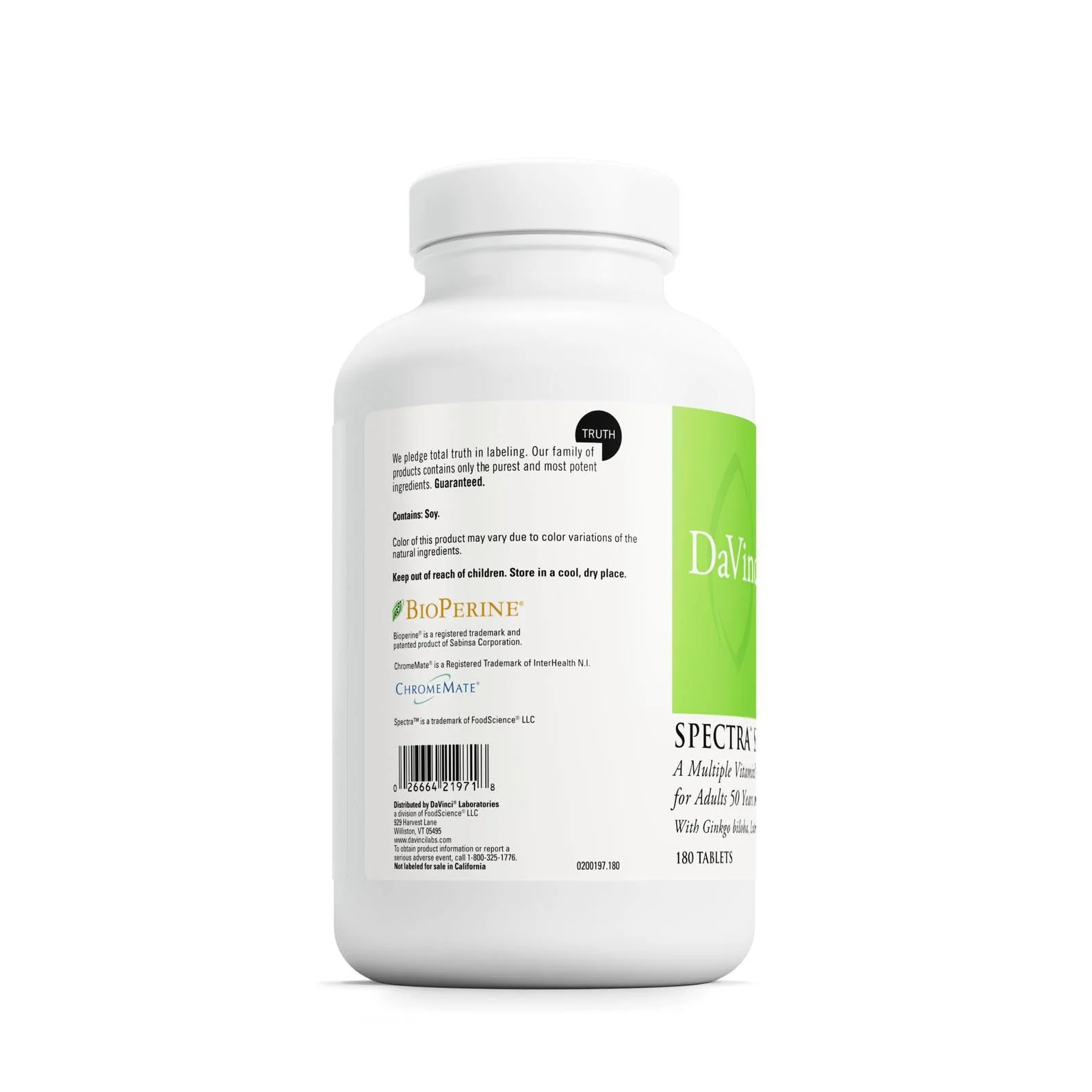 DAVINCI Labs Spectra Senior – Cardiovascular, Eye Health & Antioxidant Support (180 Capsules) - Image 3