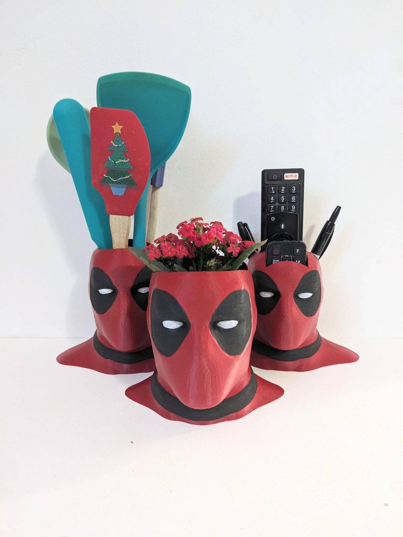 Deadpool  Bust Planter, Hand-Painted Plant Pot Holder, - Image 2