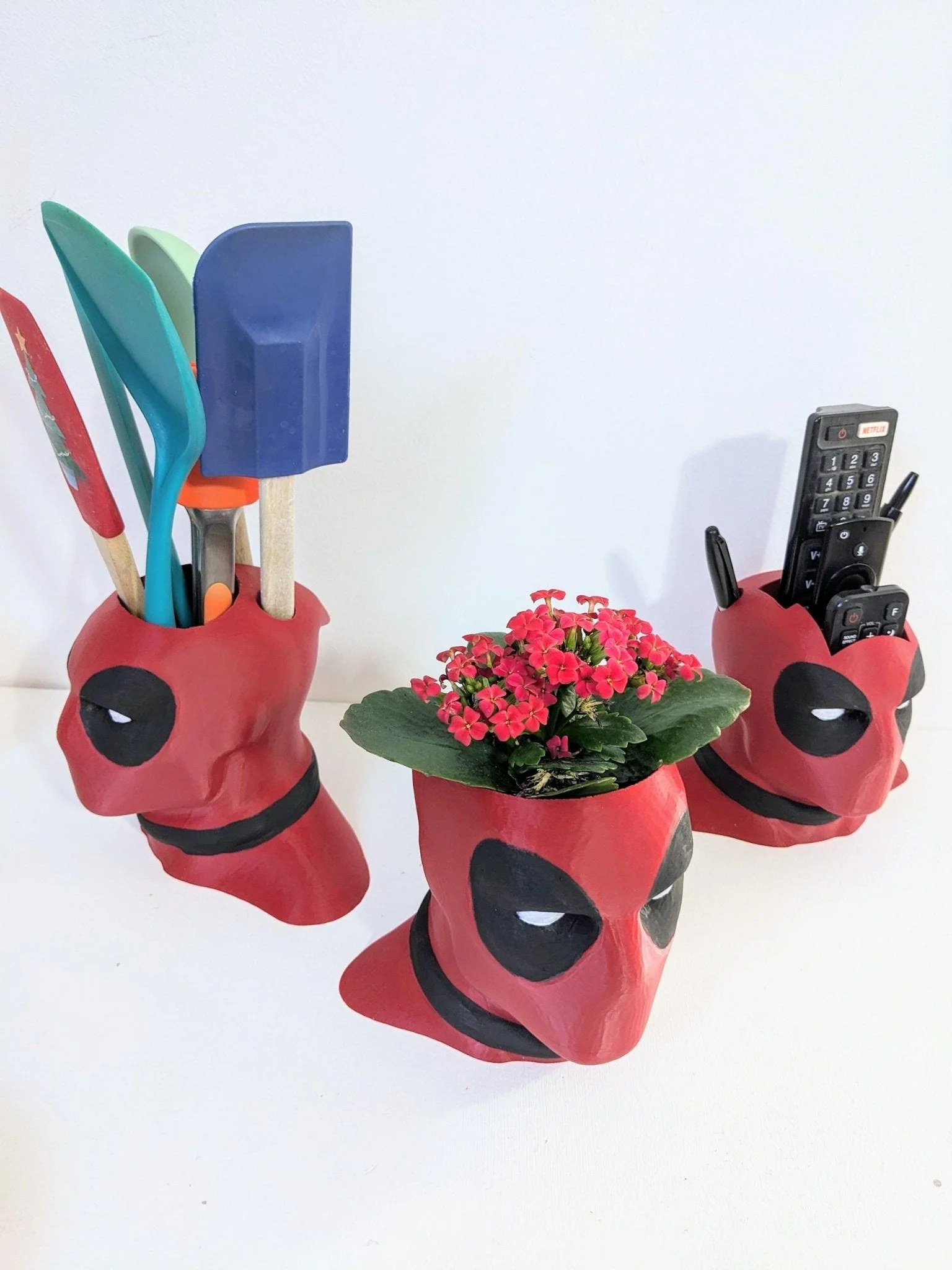 Deadpool  Bust Planter, Hand-Painted Plant Pot Holder, - Image 4