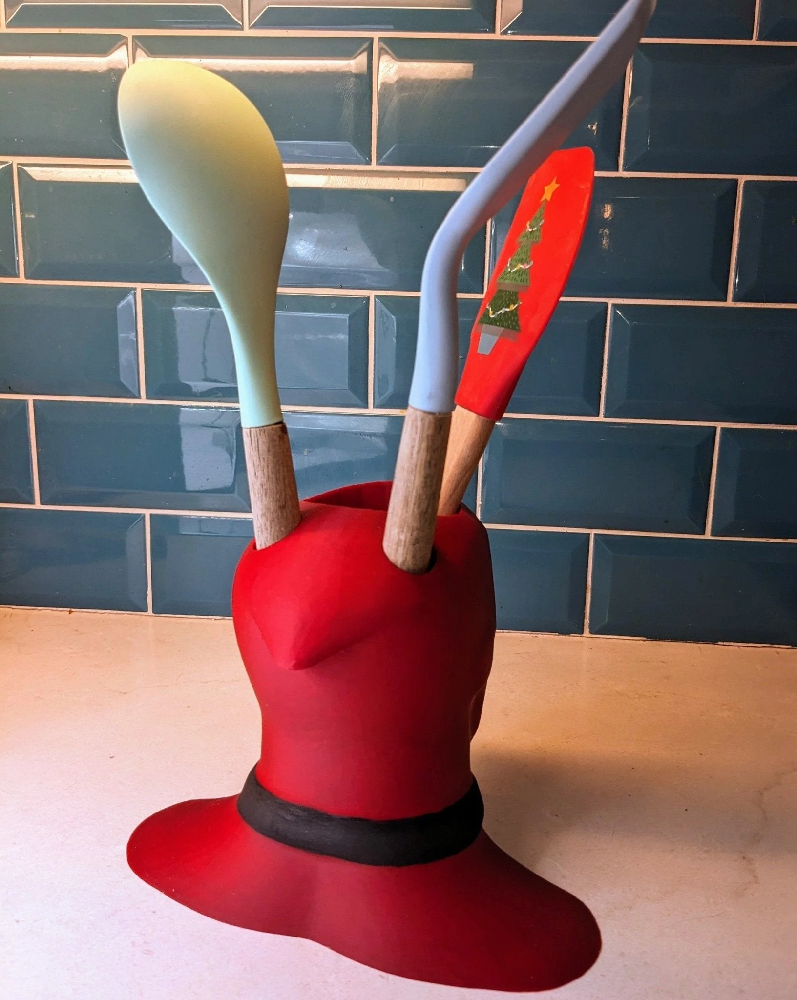 Deadpool universal kitchen utensil holder Large size hand made and painted - Image 8