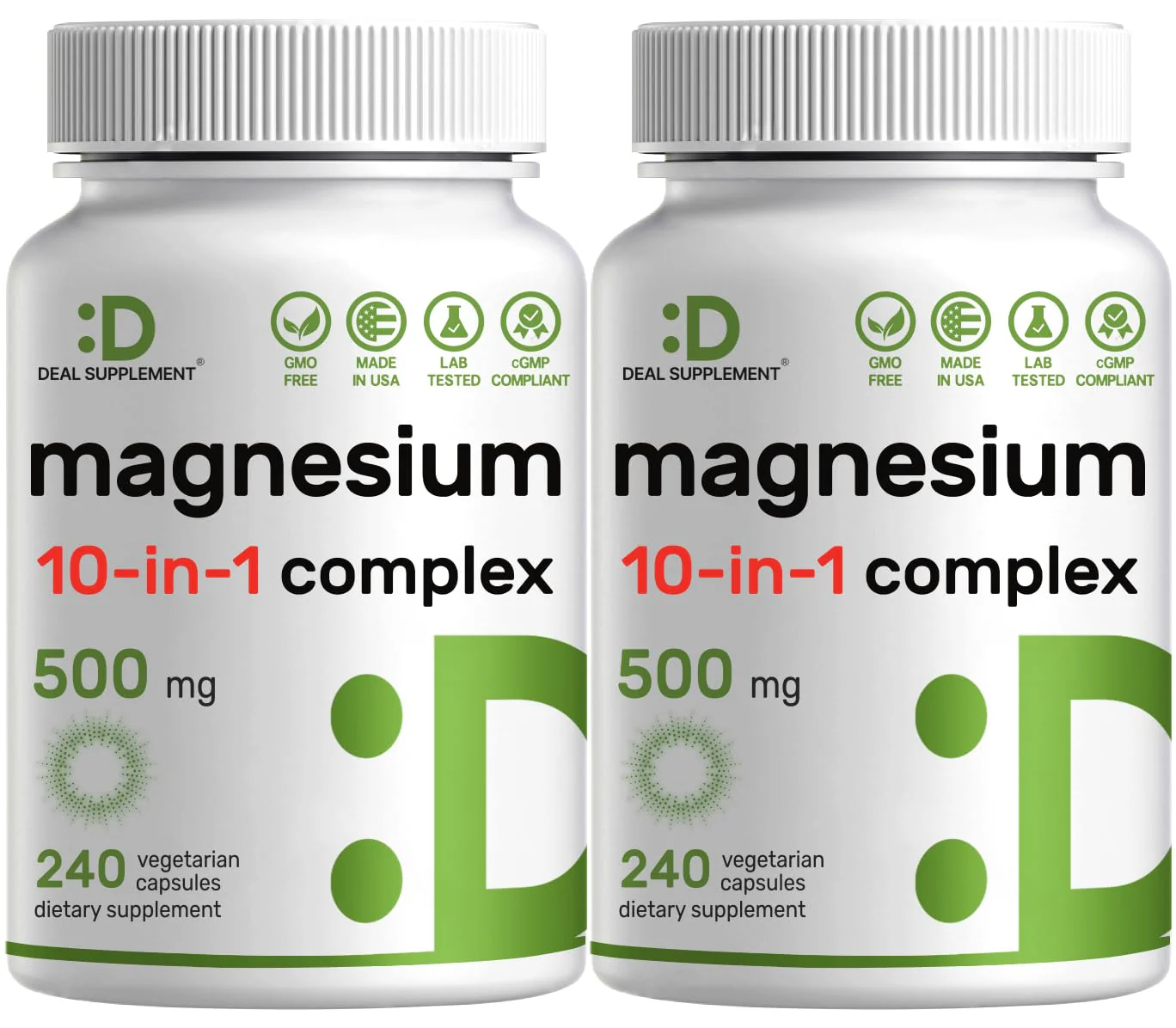 DEAL SUPPLEMENT Magnesium Complex 500mg – 480 Veggie Capsules | 10-in-1 Chelated Magnesium - Image 9