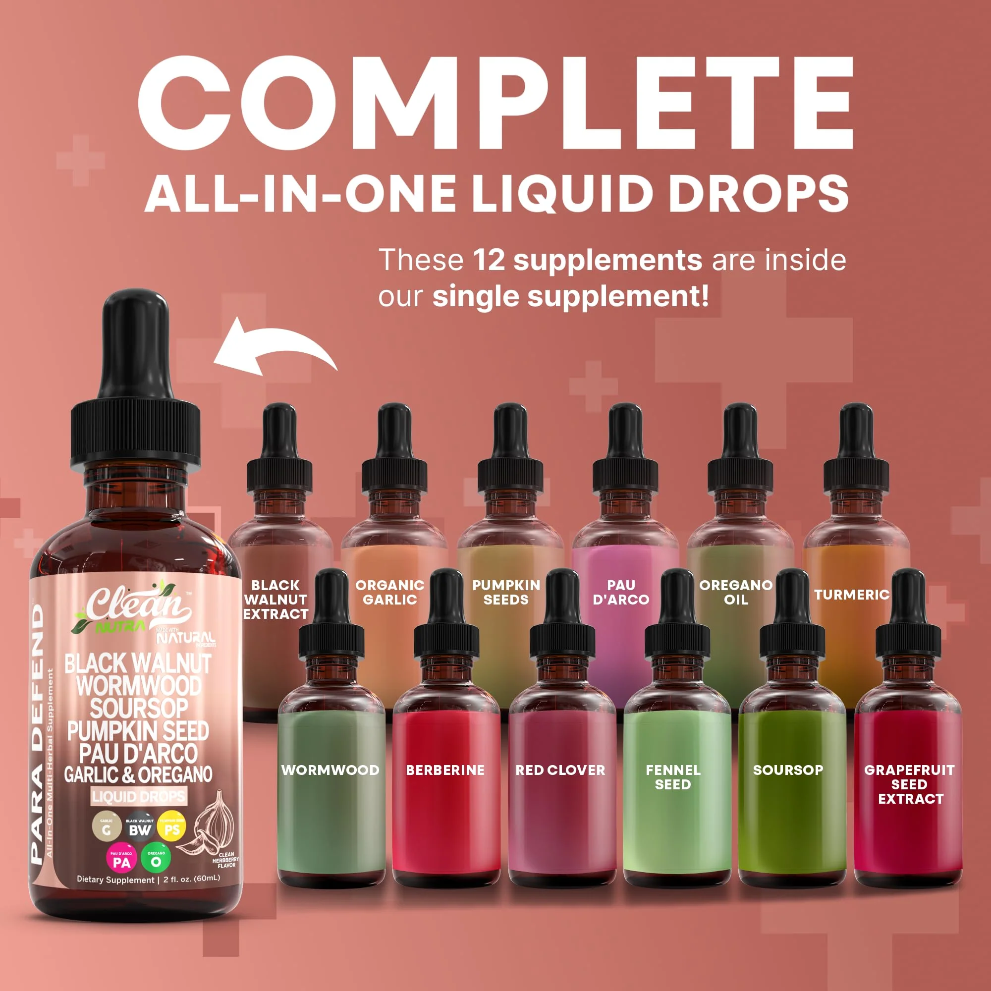 Defend Wormwood & Black Walnut Cleanse Drops for Gut Health | Clean Nutra - Image 2