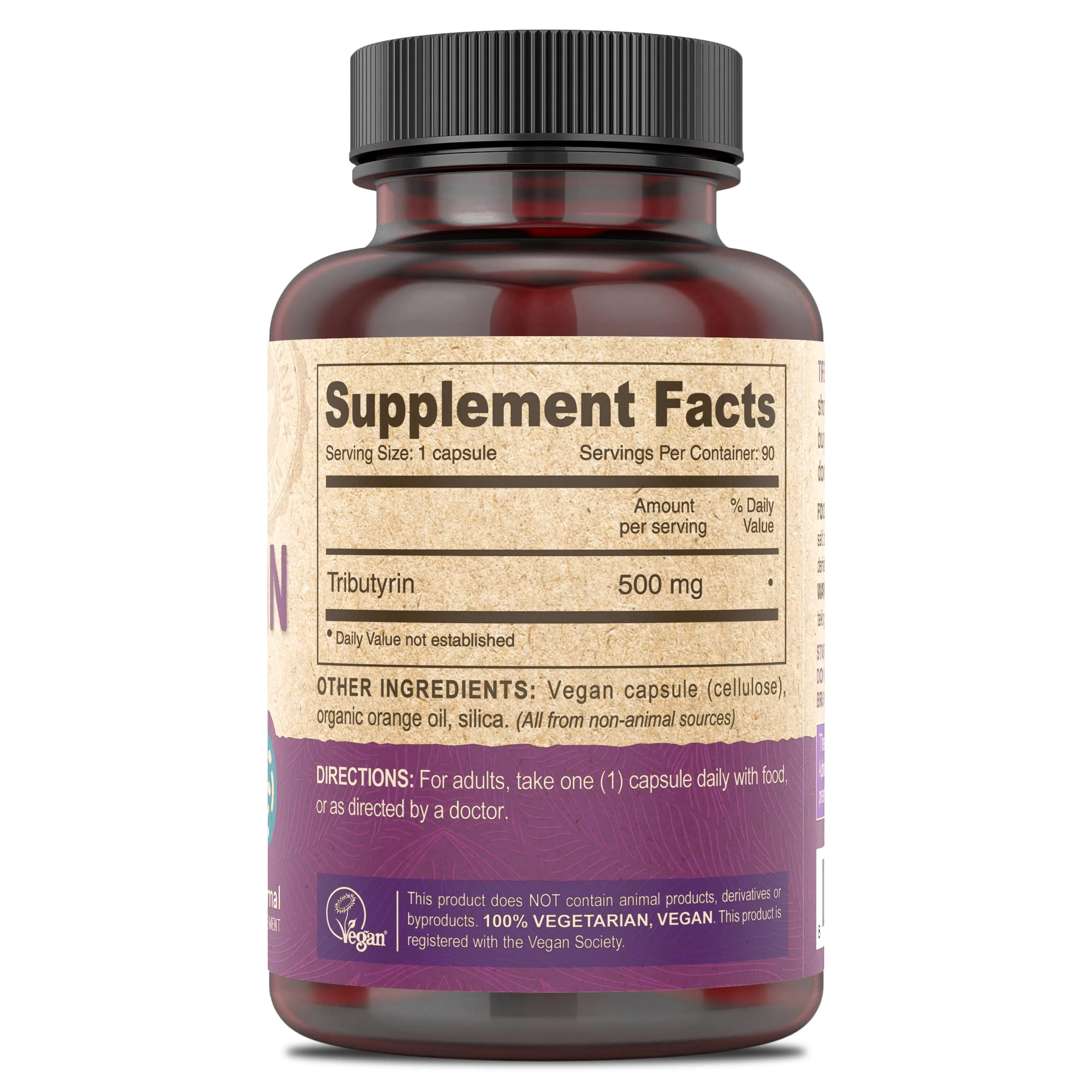 DEVA Vegan Tributyrin Supplement - 500 mg Butyrate Precursor, Gut Barrier Support, 90 Capsules per bottle (Pack of 2) - Image 11