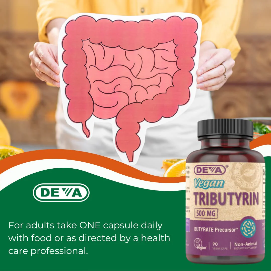 DEVA Vegan Tributyrin Supplement - 500 mg Butyrate Precursor, Gut Barrier Support, 90 Capsules per bottle (Pack of 2) - Image 7