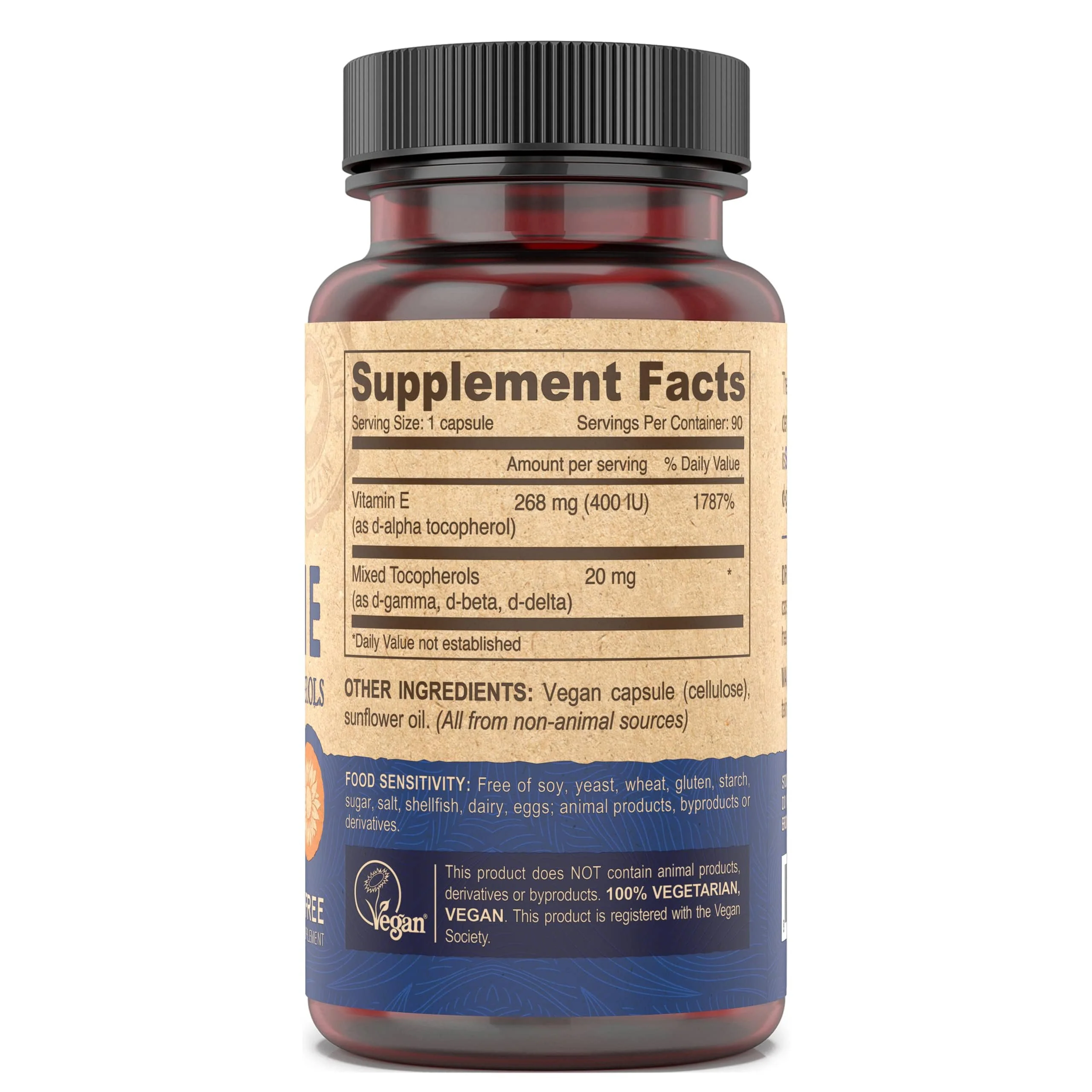 DEVA Vegan Vitamin E 400IU with Mixed Tocopherols – Soy-Free, Non-GMO Sunflower Derived (Pack of 2) - Image 10