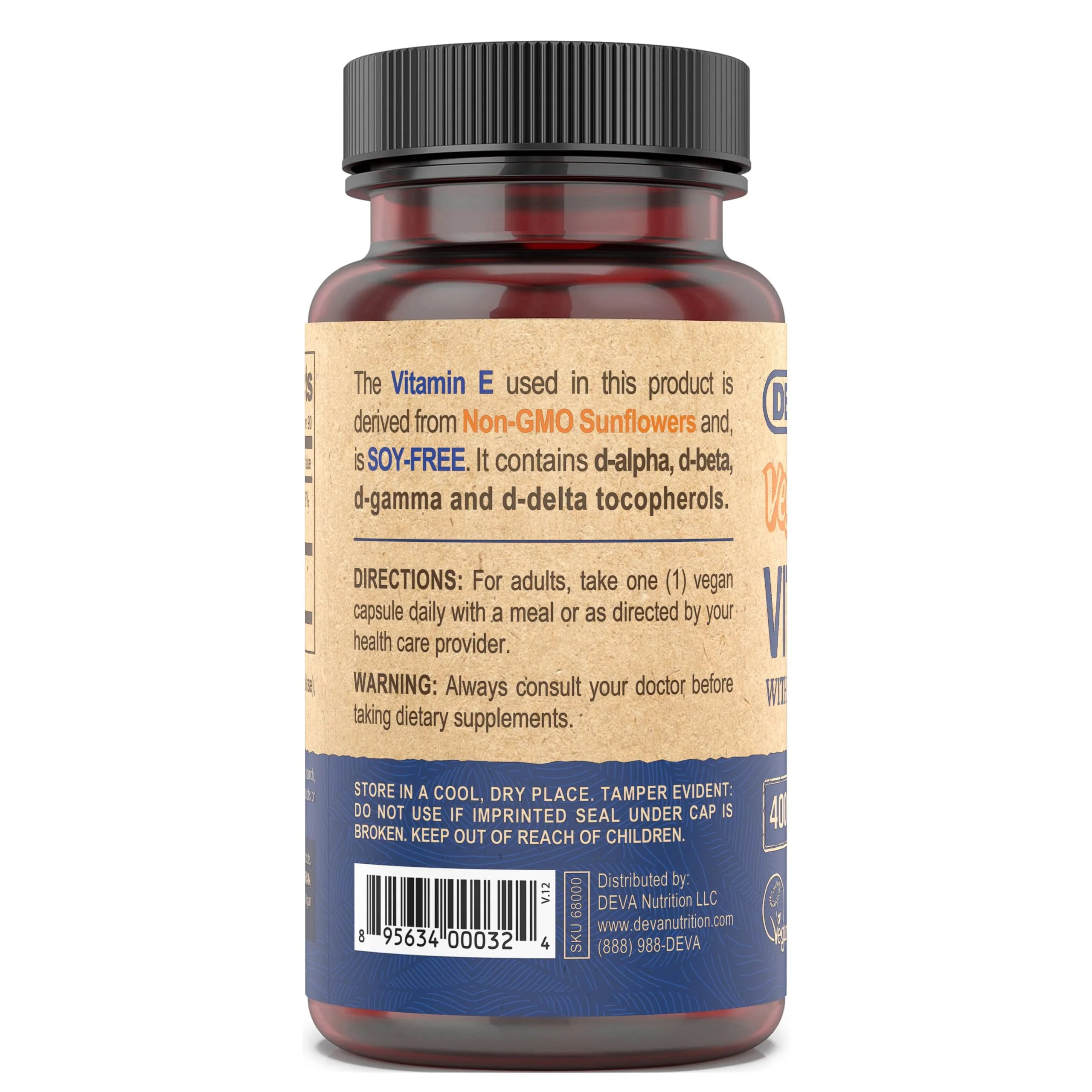 DEVA Vegan Vitamin E 400IU with Mixed Tocopherols – Soy-Free, Non-GMO Sunflower Derived (Pack of 2) - Image 11