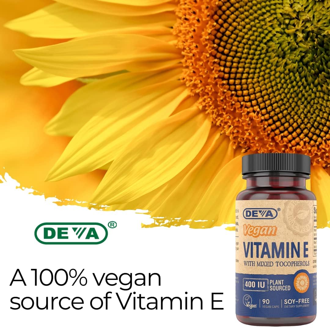 DEVA Vegan Vitamin E 400IU with Mixed Tocopherols – Soy-Free, Non-GMO Sunflower Derived (Pack of 2) - Image 14