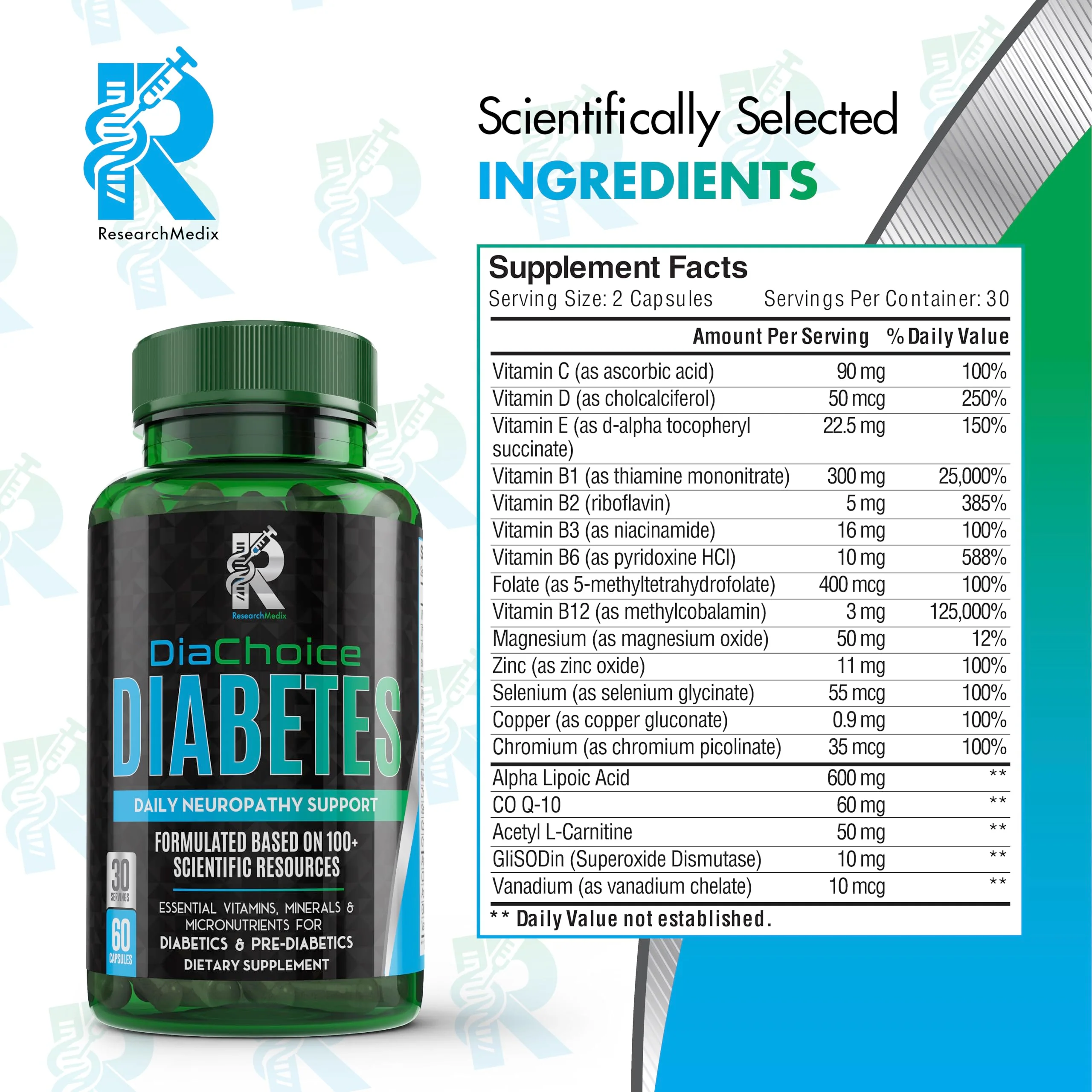DiaChoice Neuropathy Support with 600 mg Alpha Lipoic Acid – Nerve Health - Image 3