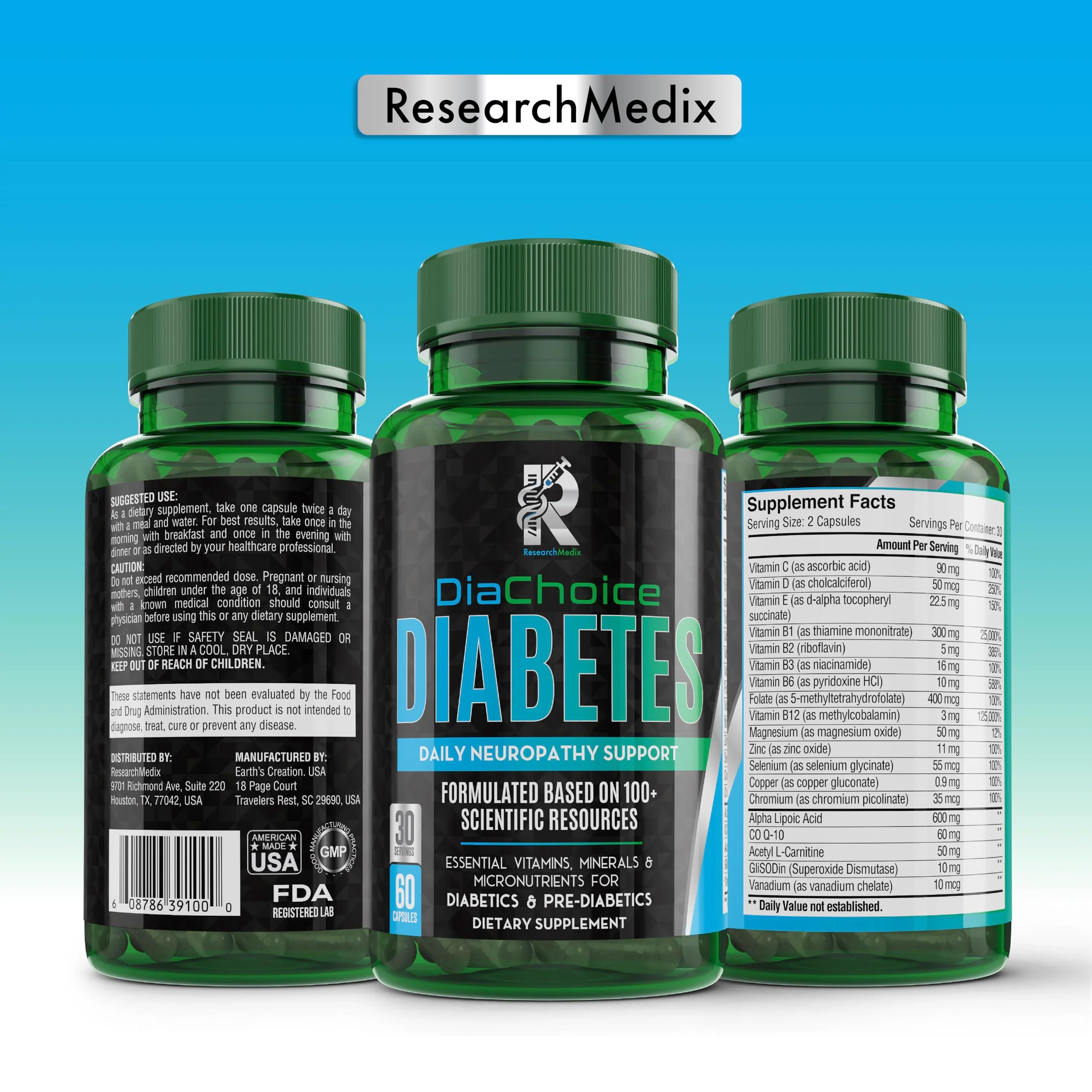 DiaChoice Neuropathy Support with 600 mg Alpha Lipoic Acid – Nerve Health - Image 7