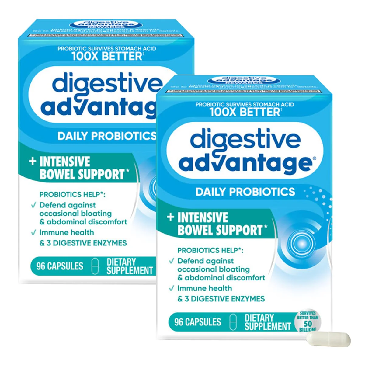 Digestive Advantage IBS Probiotics + Enzymes – Intensive Bowel Support, 96 Capsules - Image 10