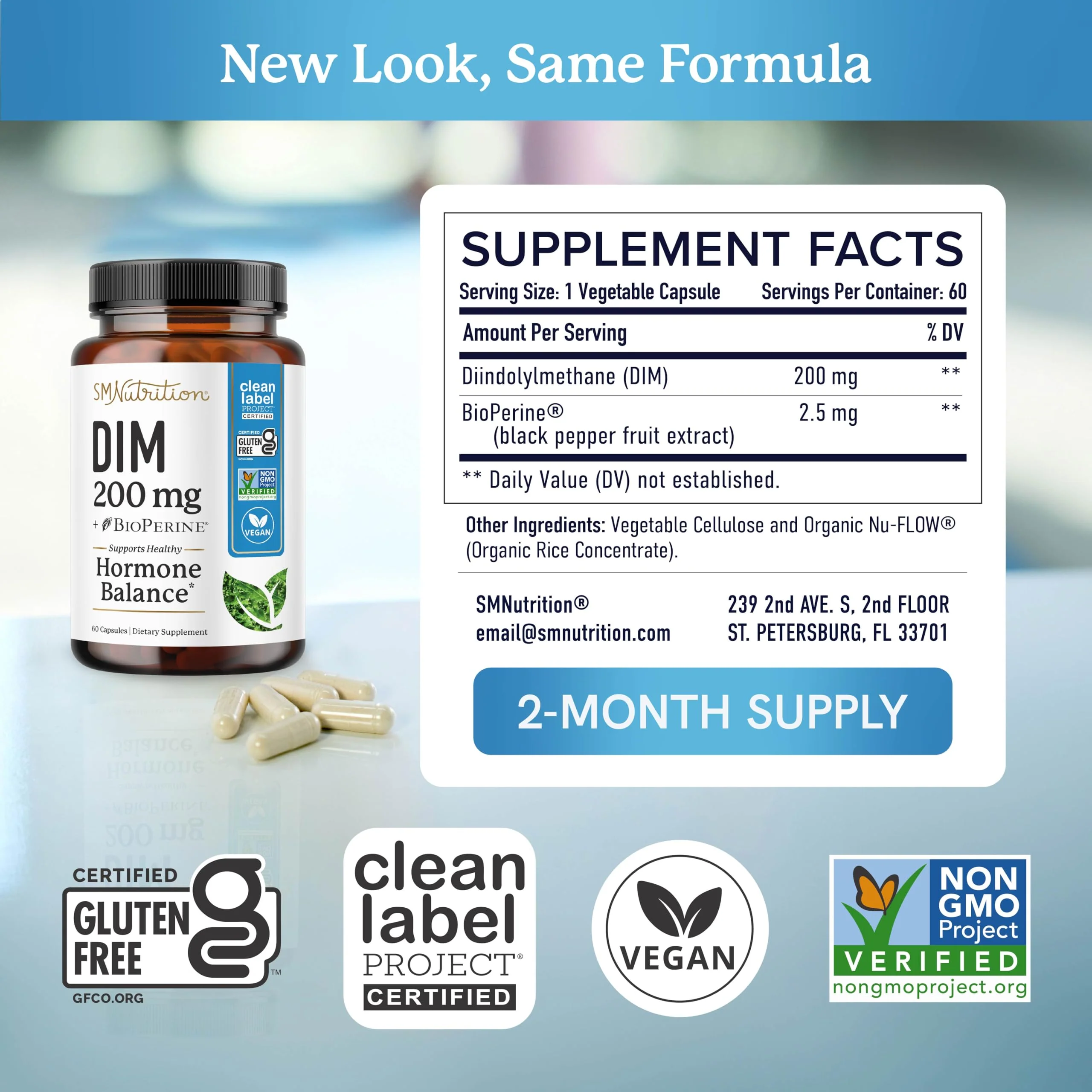 DIM 200 mg (120 Ct) | Estrogen Balance for Women & Men | Hormone Support, Menopause & PMS | Non-GMO, Vegan, Soy Free | 4 Month Supply - Image 6