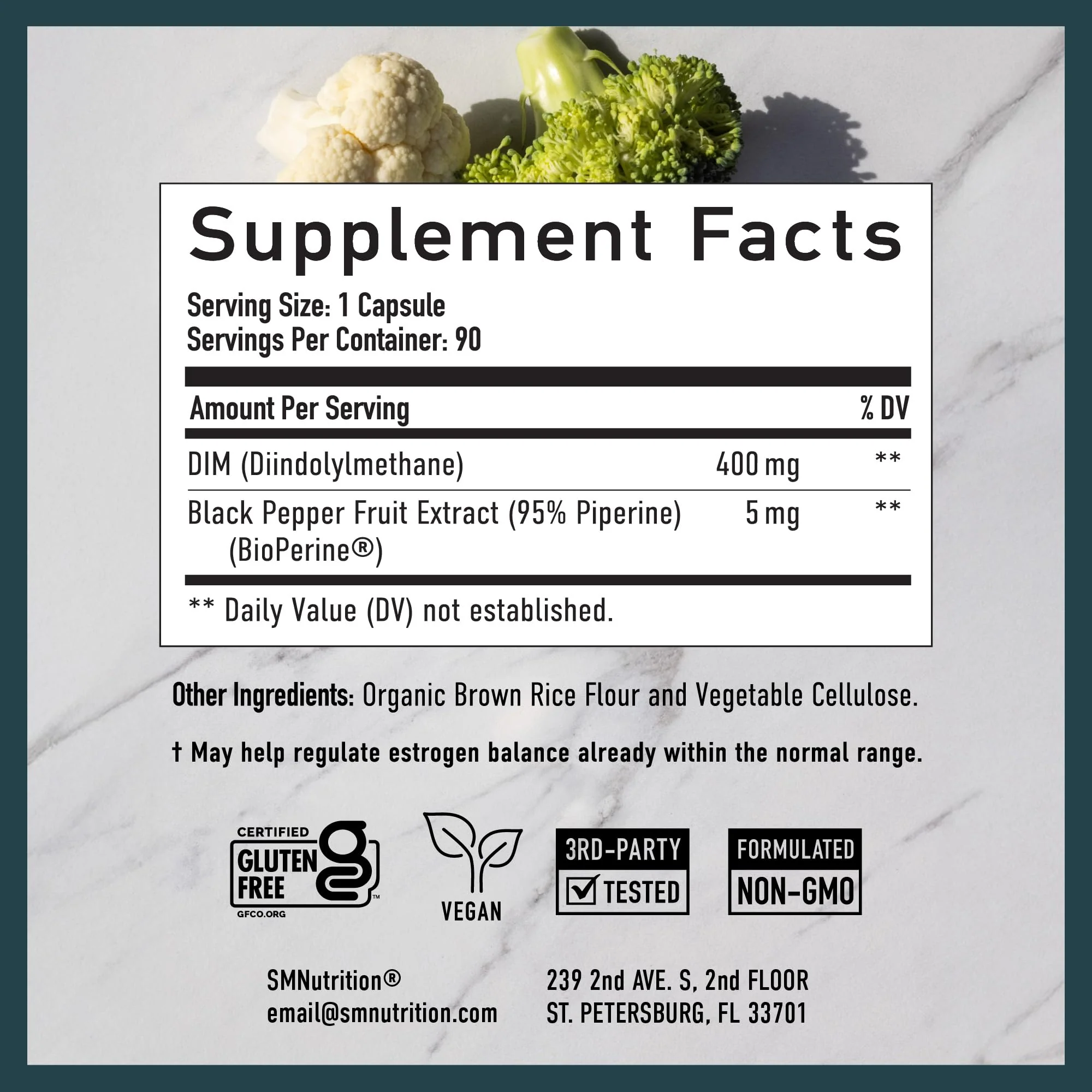 DIM 400mg Extra Strength - Hormone Balance for Men & Women | SMNutrition | 90 Ct - Image 6