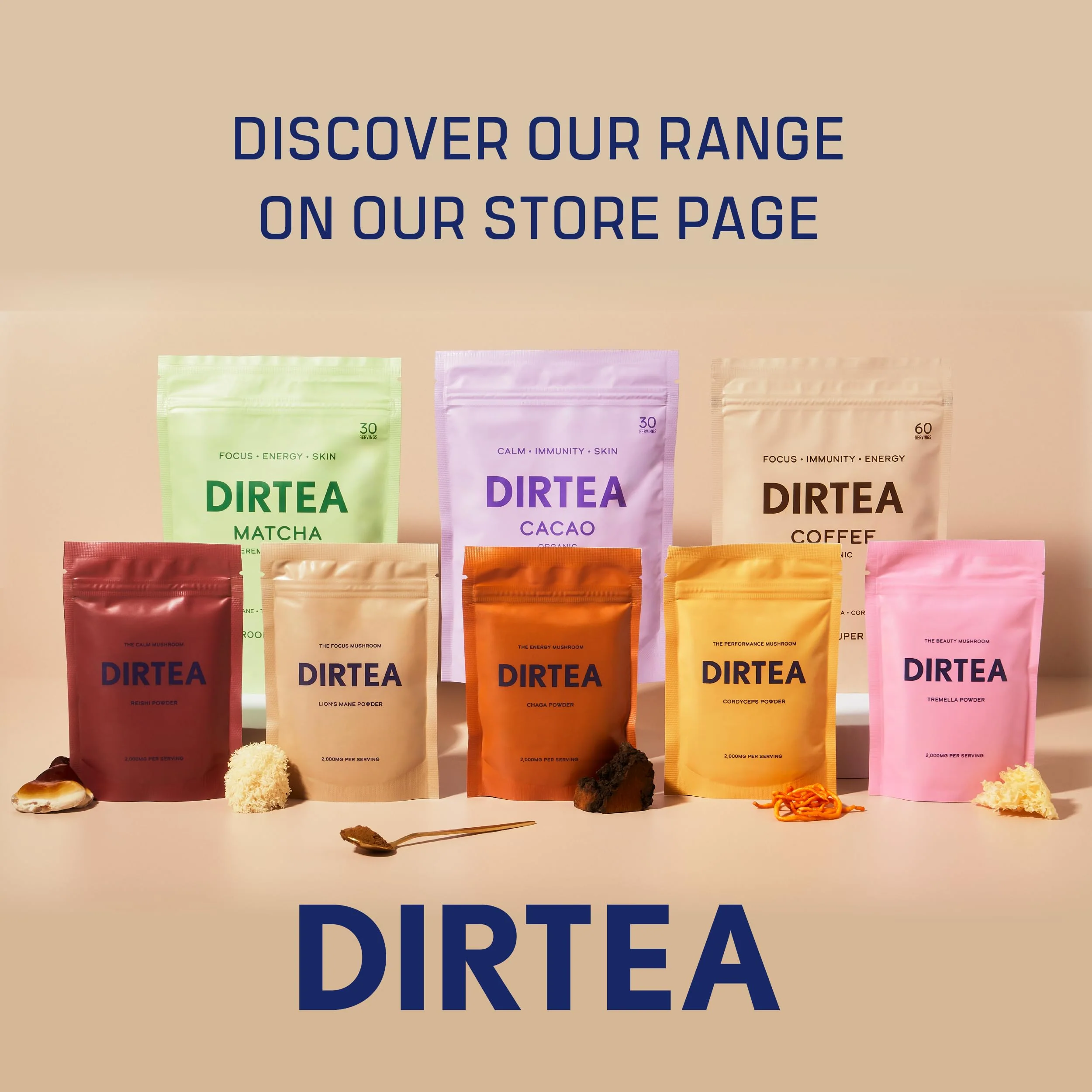 DIRTEA Tremella Mushroom Powder | 2,000mg / Serving | Organic, Vegan & Non GMO | Skin Hydration & Collagen Production | High Strength Supplement | 60g - 30 Servings - Image 9