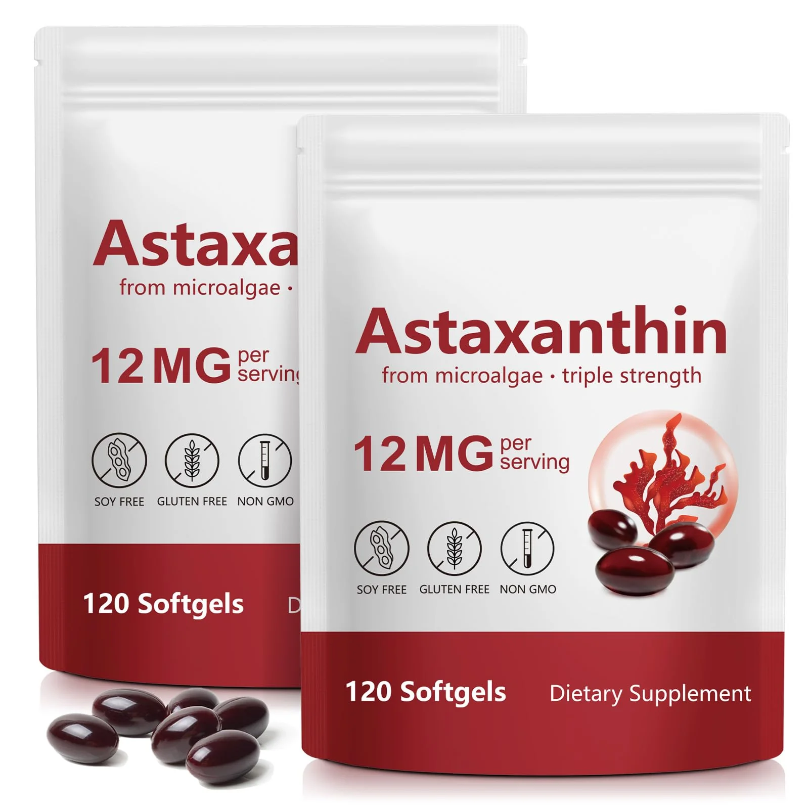 DLOMFVFQ 2 Pack Astaxanthin 12mg Softgels | Premium Antioxidant Support for Eyes, Skin, and Circulation - Image 6
