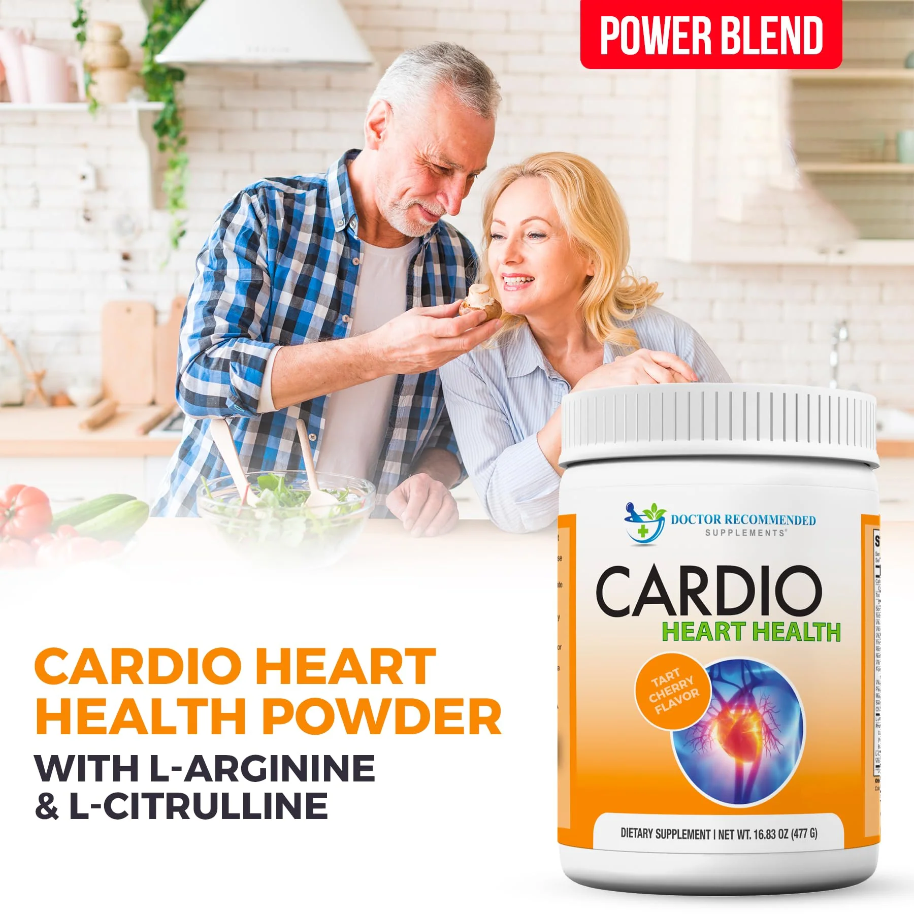DOCTOR RECOMMENDED SUPPLEMENTS Cardio Heart Health Powder – L-Arginine 5000mg & L-Citrulline 1000mg, Tart Cherry Flavor (Pack of 2, 16.82 oz / 33.64 oz total) - Image 8