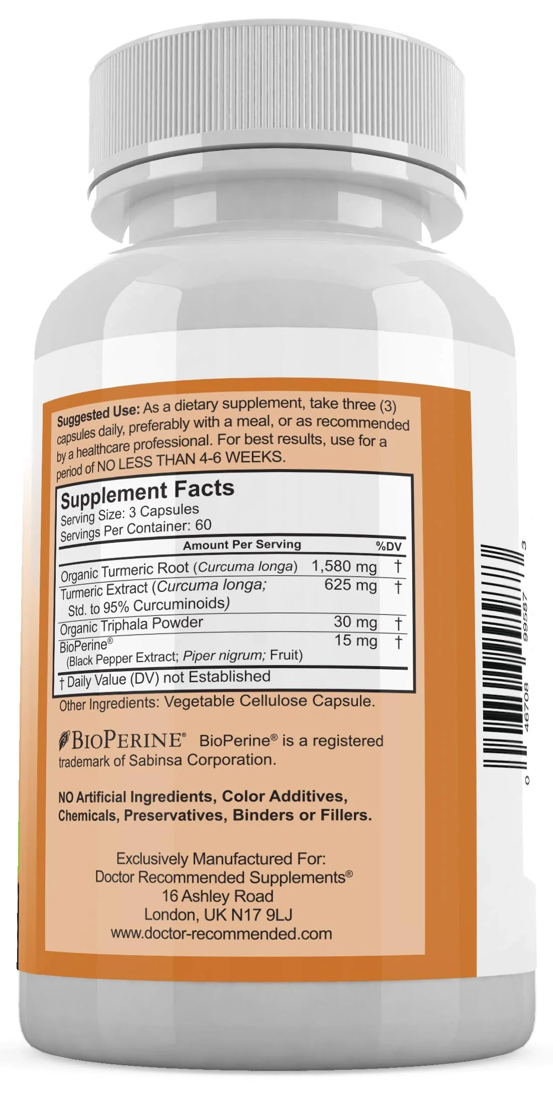 DOCTOR RECOMMENDED SUPPLEMENTS Turmeric Curcumin with Bioperine – 360 Veggie Capsules, 2250mg, 95% Curcuminoids (Pack of 2) - Image 8