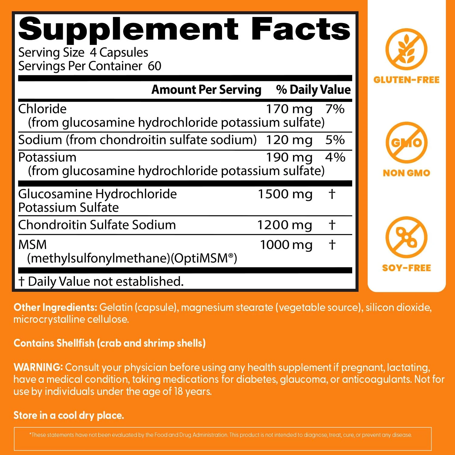Doctor's Best Glucosamine Chondroitin MSM with OptiMSM - 240 Count - Image 4