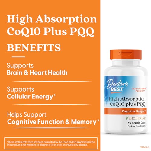 Doctor's Best High Absorption CoQ10 + PQQ – BioPerine, 60 Veggie Caps – Vegan & Non-GMO - Image 2