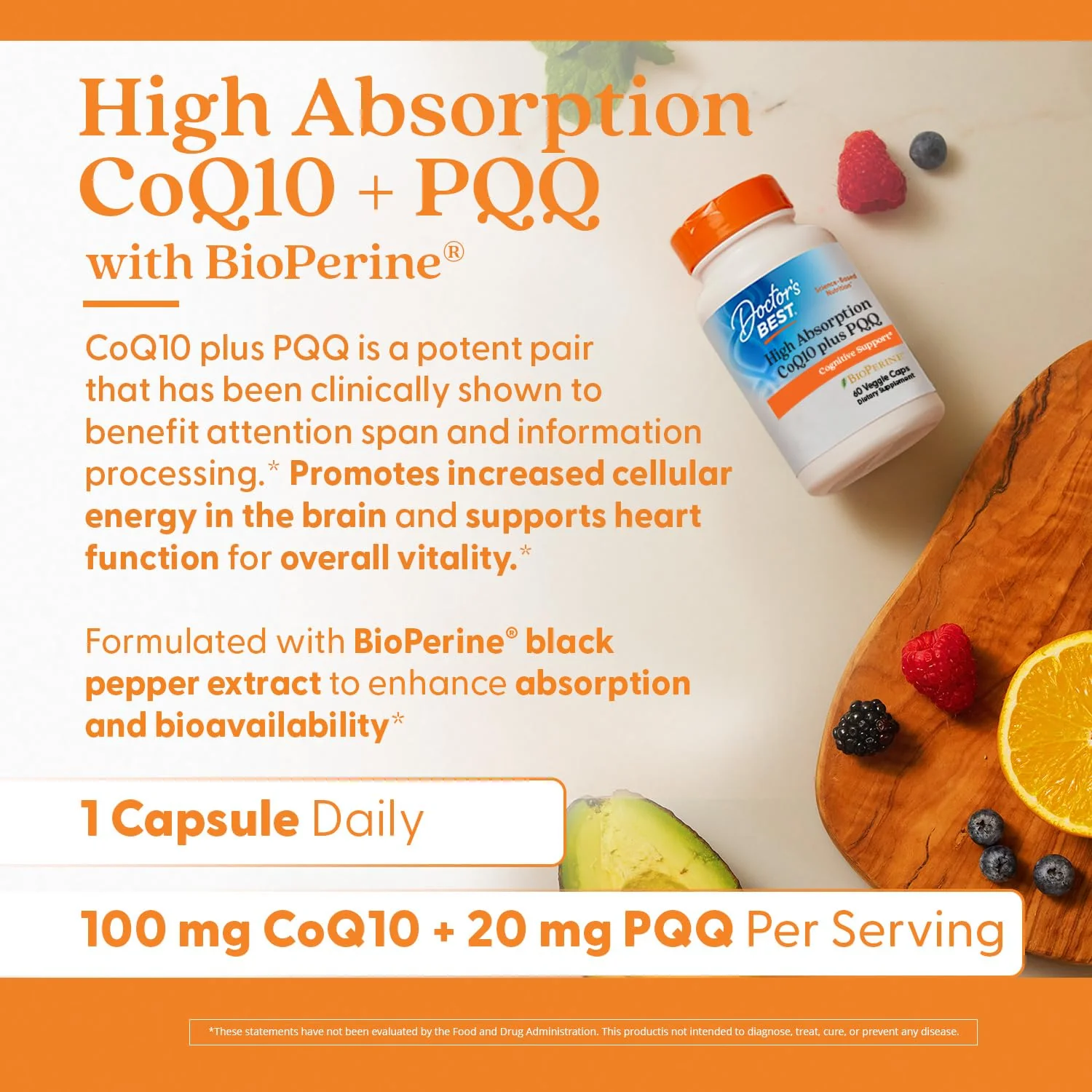 Doctor's Best High Absorption CoQ10 + PQQ – BioPerine, 60 Veggie Caps – Vegan & Non-GMO - Image 4