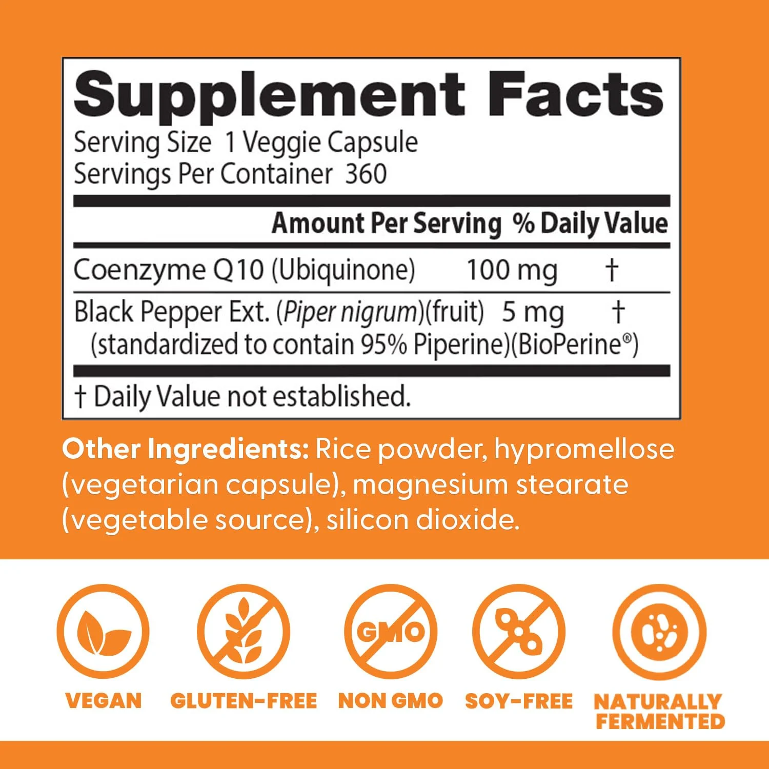 Doctor's Best High Absorption CoQ10 with BioPerine – Heart Health & Energy Support, 100 mg, 360 Vegan Caps - Image 5