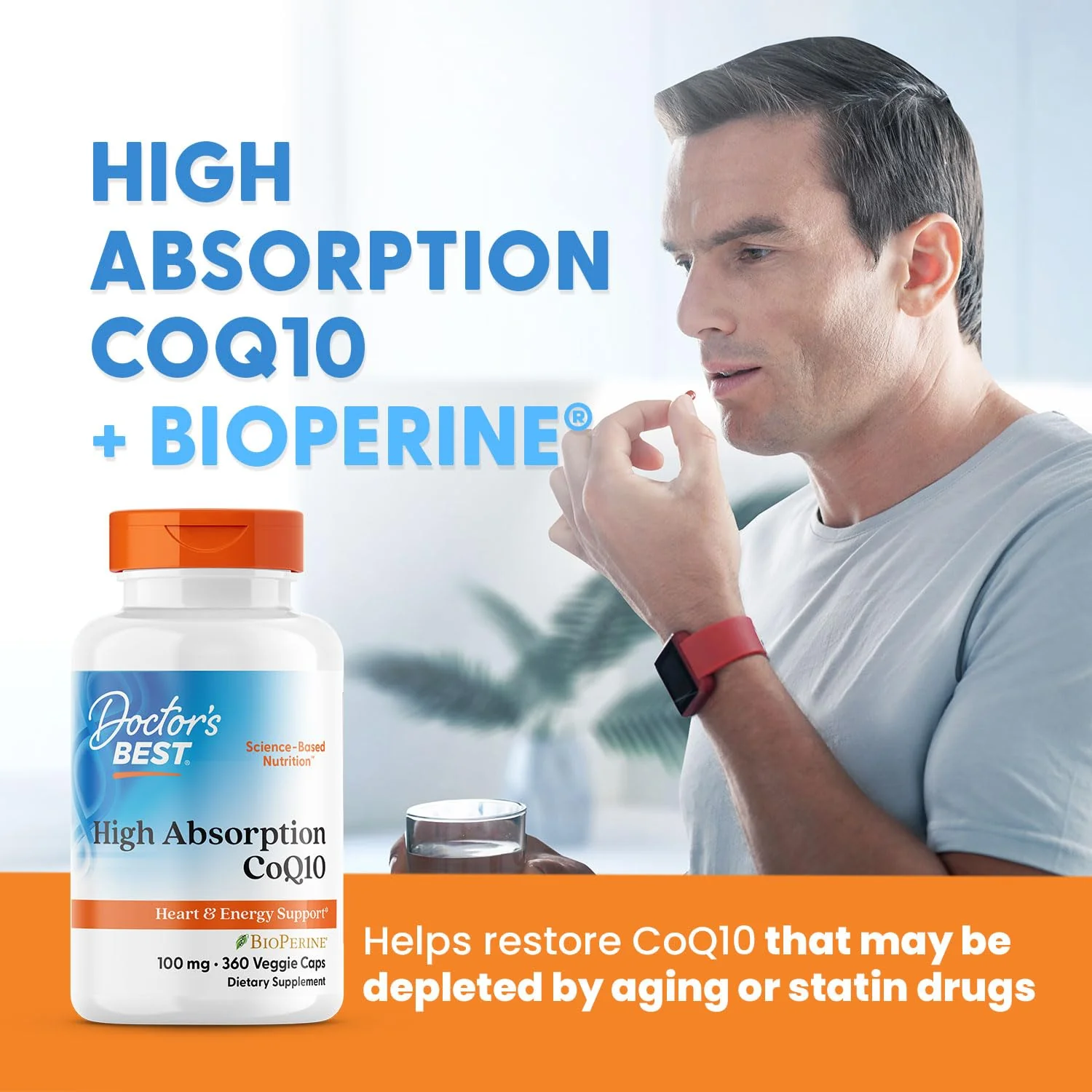 Doctor's Best High Absorption CoQ10 with BioPerine – Heart Health & Energy Support, 100 mg, 360 Vegan Caps - Image 6