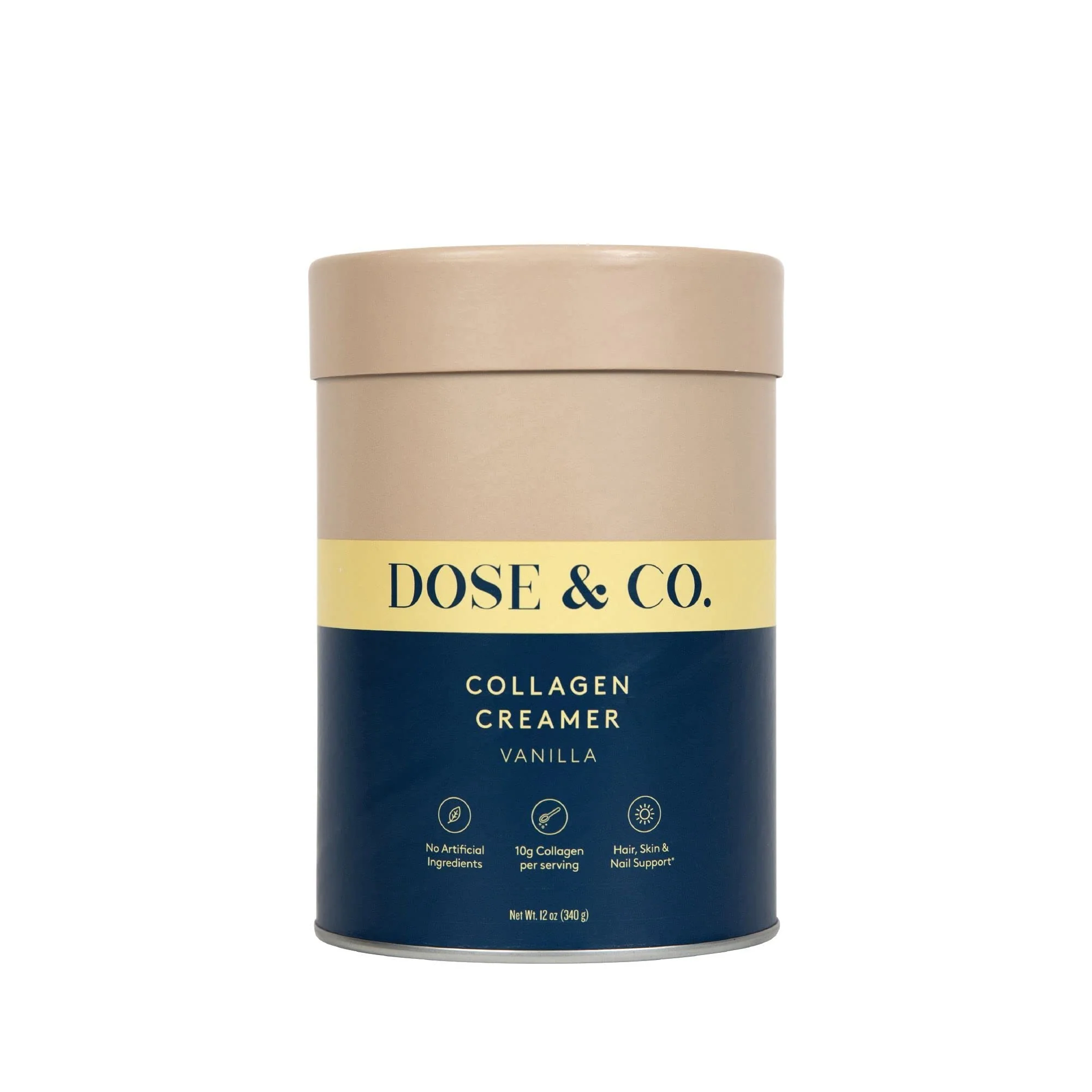 DOSE & CO. Collagen Creamer Vanilla - 12oz (340g) | Collagen Coffee Creamer - Image 3