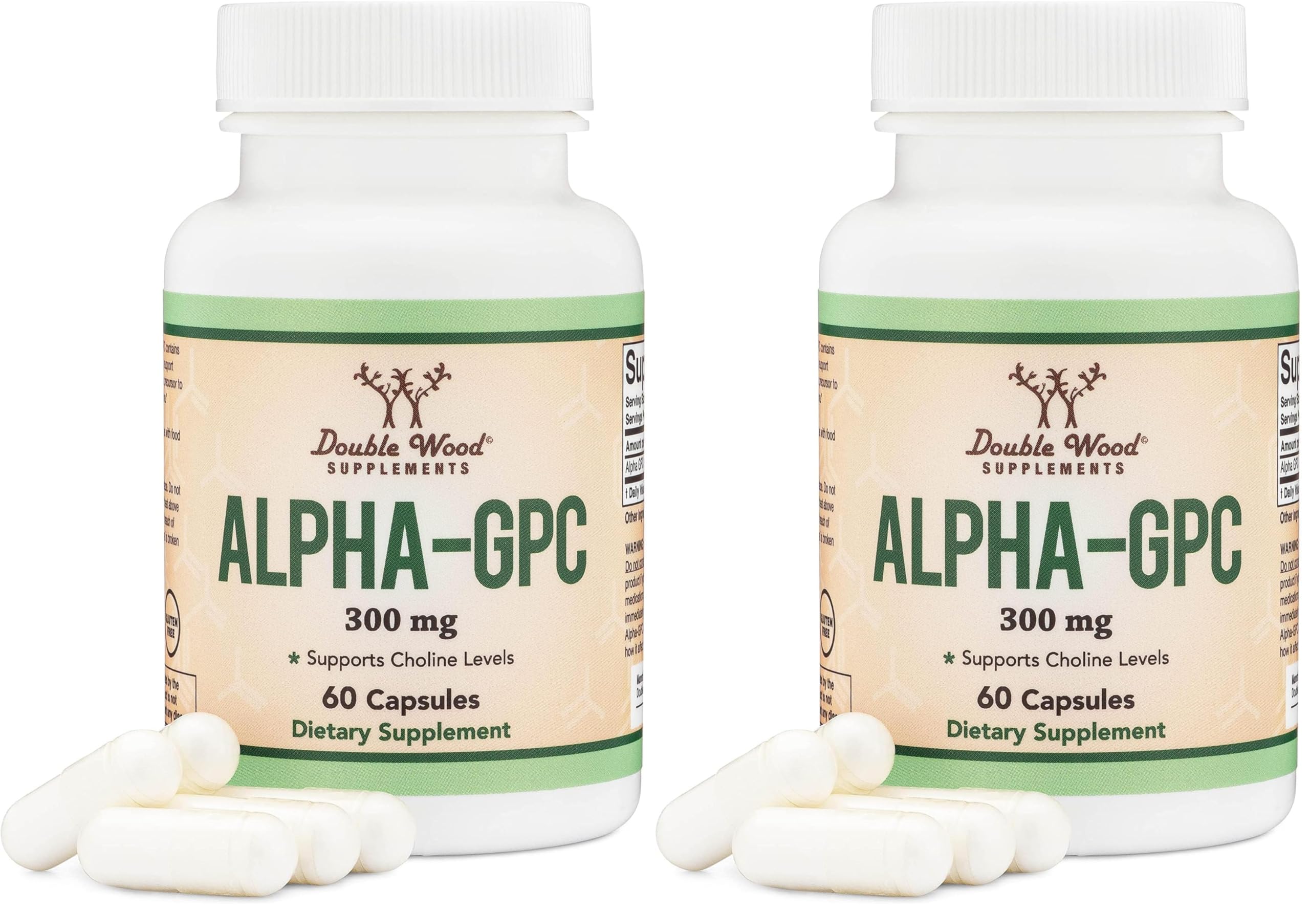 Double Wood Alpha GPC Choline Brain Supplement – 60 Count, 600 mg – Memory, Focus & Brain Support (USA Made) Pack of 2 - Image 10
