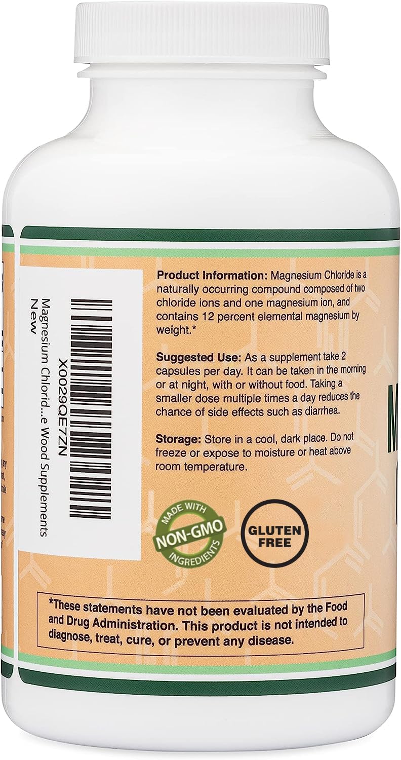 Double Wood Magnesium Chloride – 180 Capsules, 1000 mg per Serving, Supports Digestive & Bone Health – Non-GMO & Gluten Free (Pack of 2) - Image 6