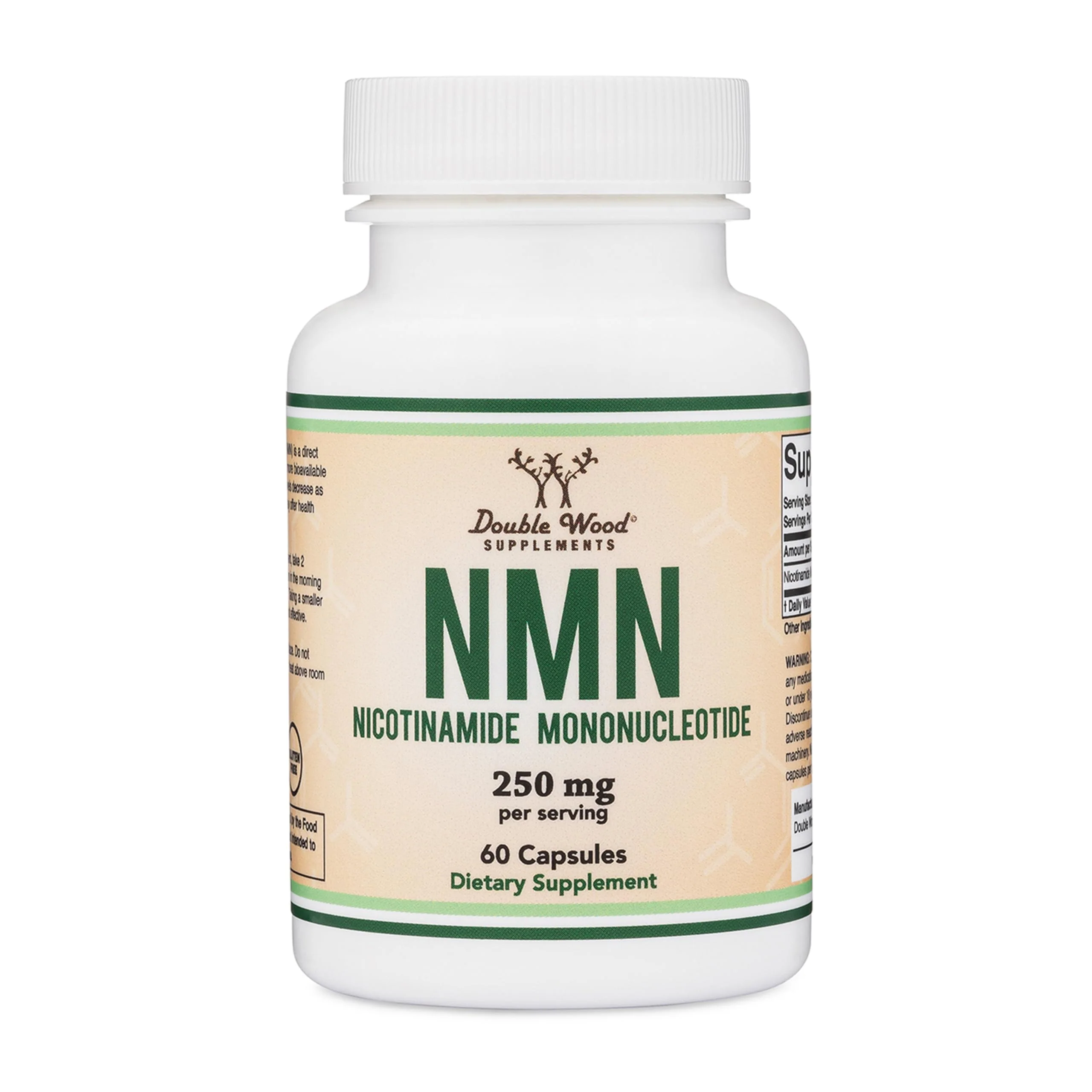 Double Wood NMN 250mg – 60 Capsules, 30 Servings, Gluten Free